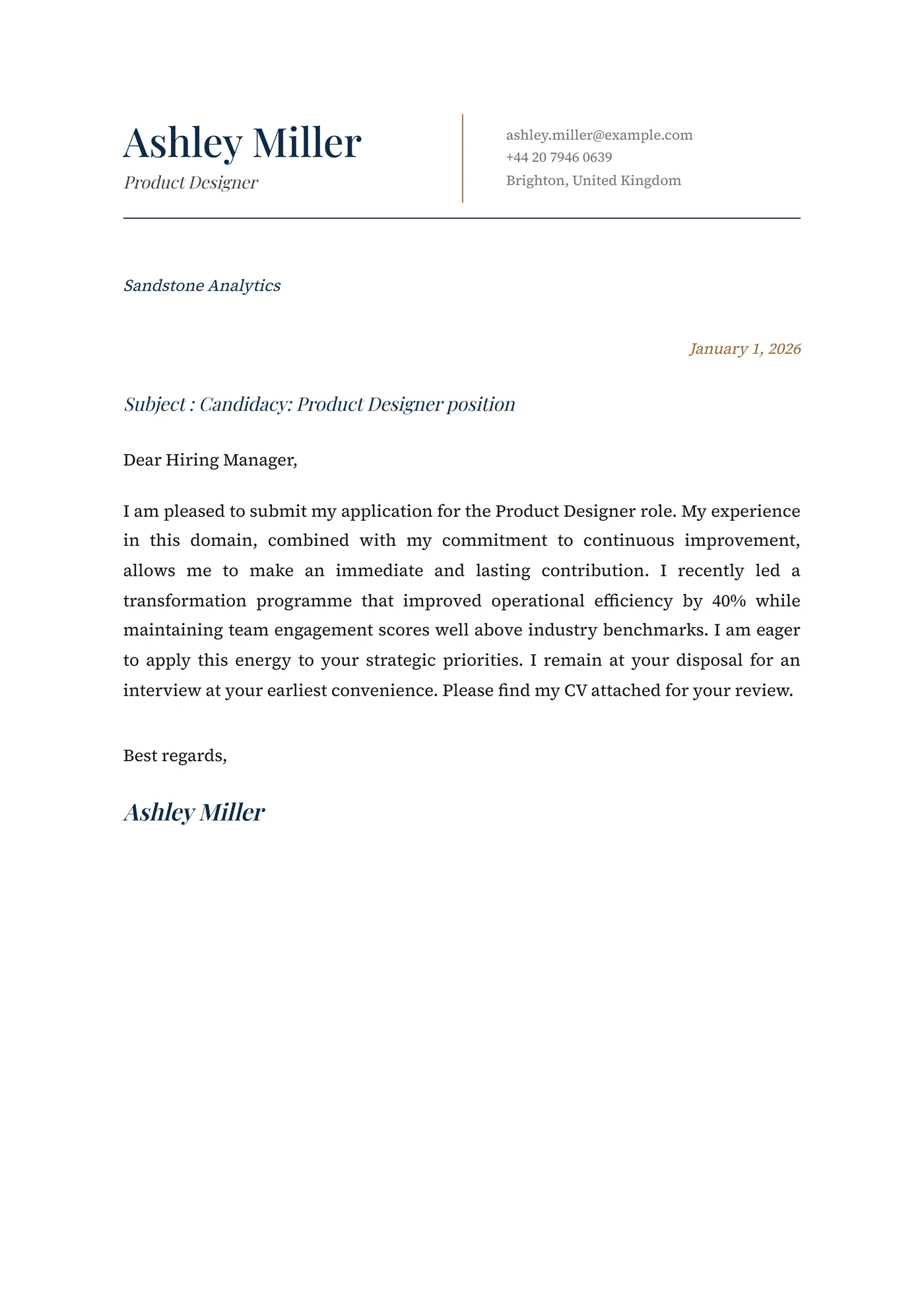 Meridiano — Modelos de carta de apresentação
