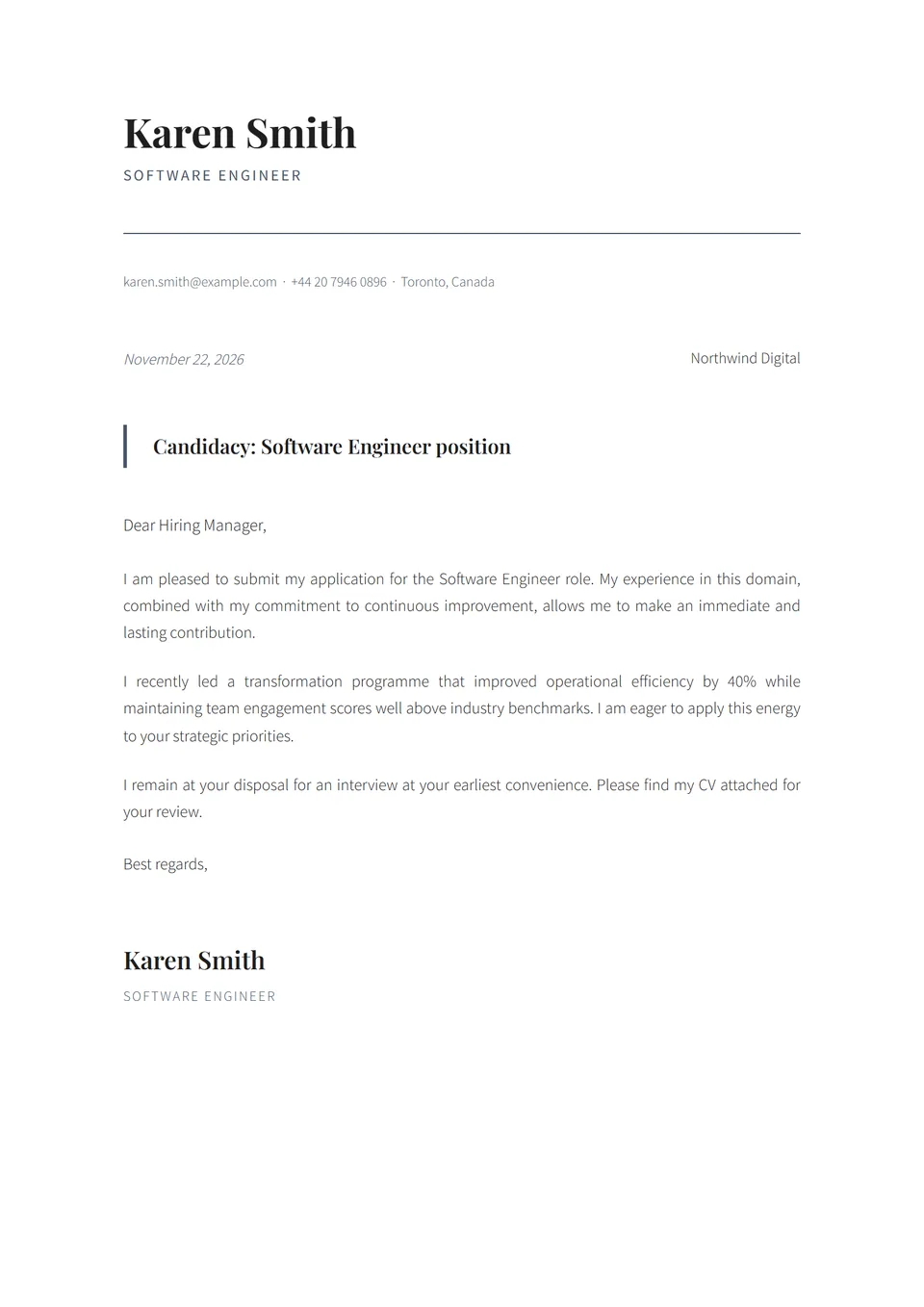 Finanças Modernas — Modelos de carta de apresentação