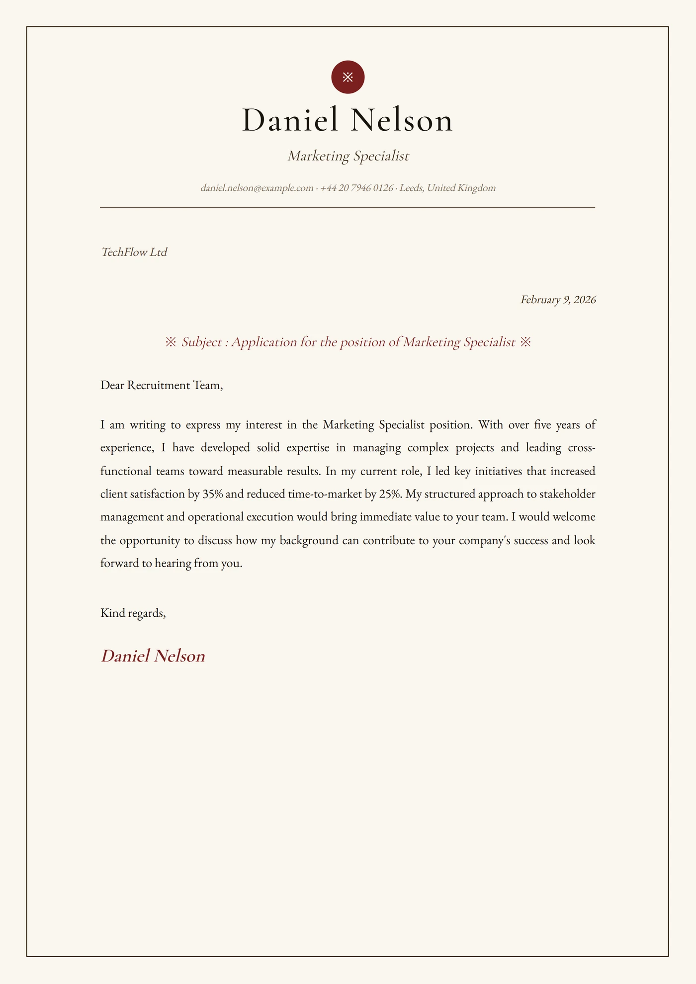 Vellum — Cover letter templates