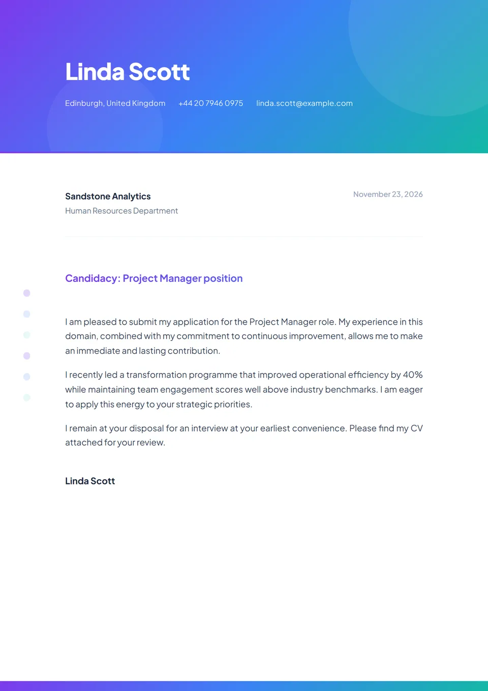 Verlaufsfluss — Anschreiben-Vorlagen