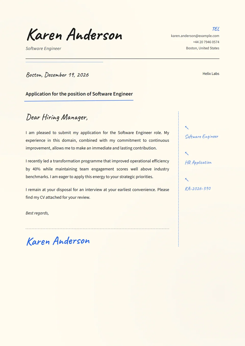 Manuscrito — Modelos de carta de apresentação