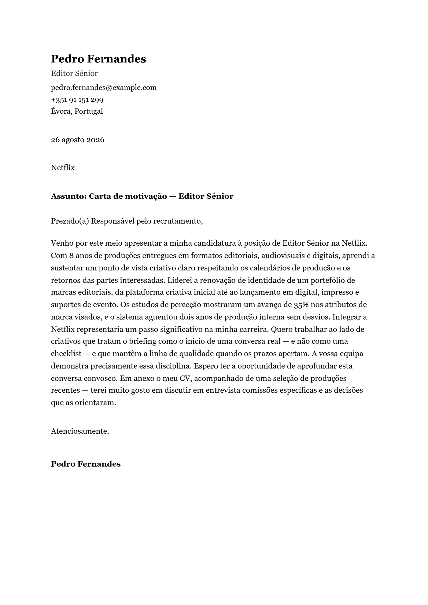 ATS Georgia — Modelos de carta de apresentação