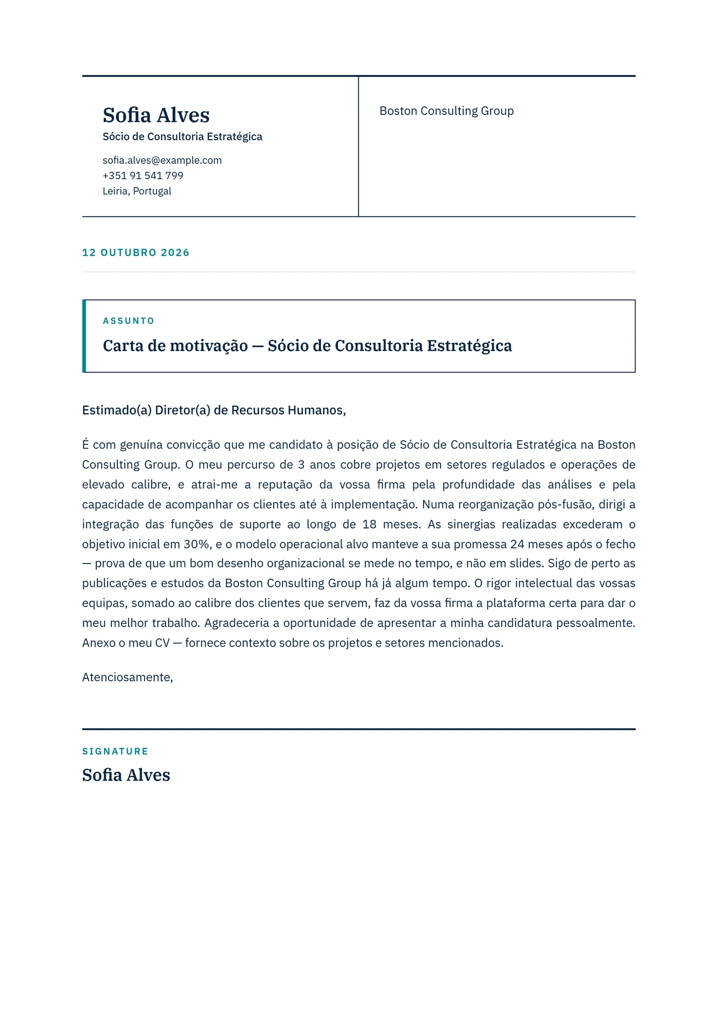 Exec Consultoria — Modelos de carta de apresentação