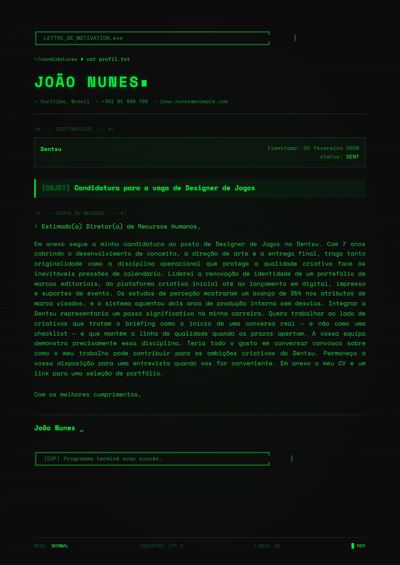 Pixel Digital — Modelos de carta de apresentação