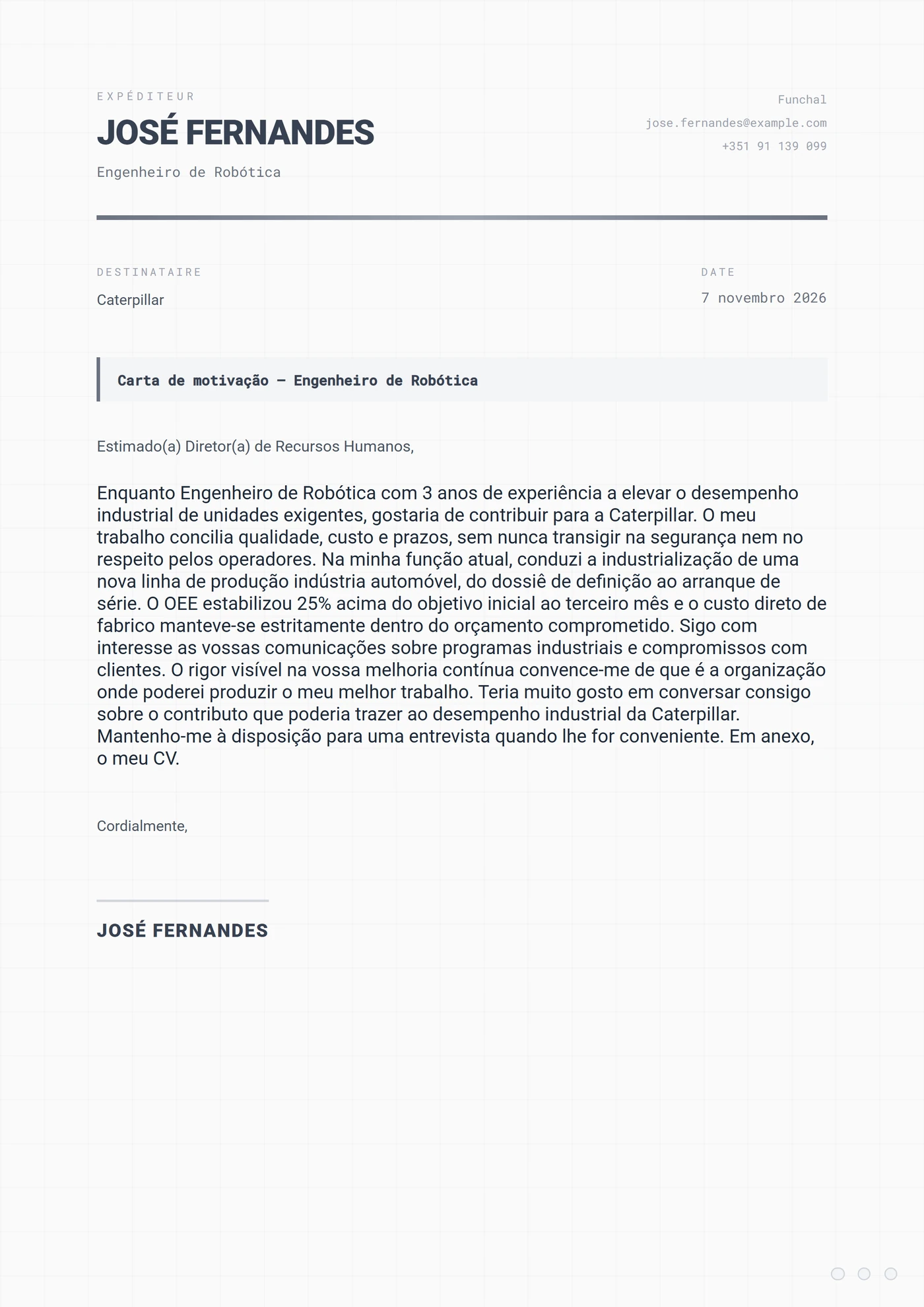 Aço Industrial — Modelos de carta de apresentação