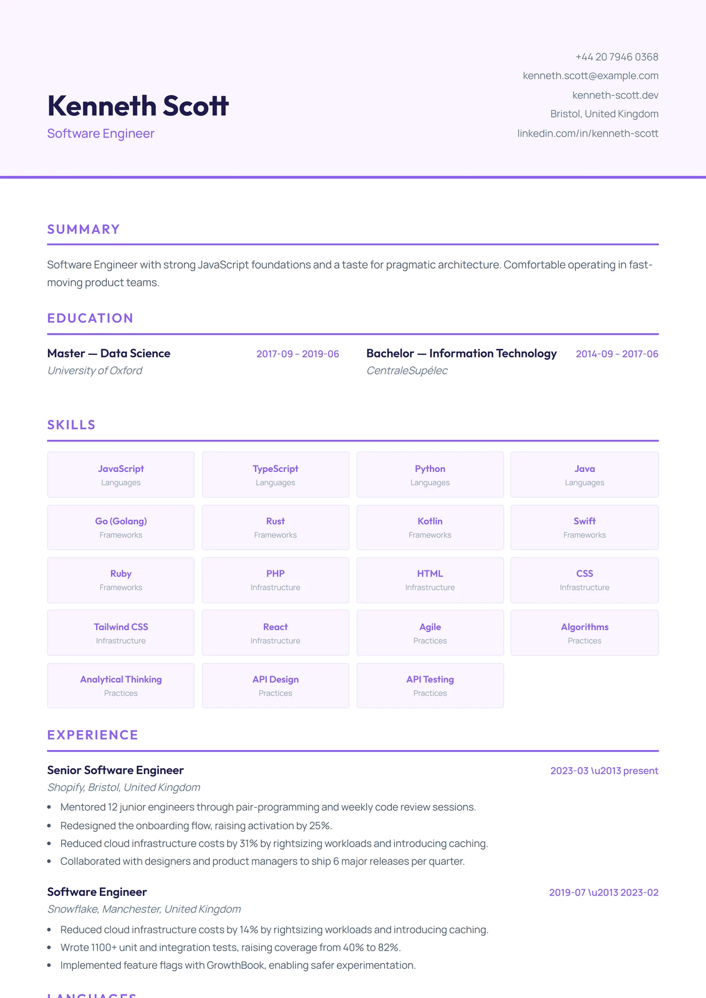 Design Graphique & UX/UI — Modèles de CV