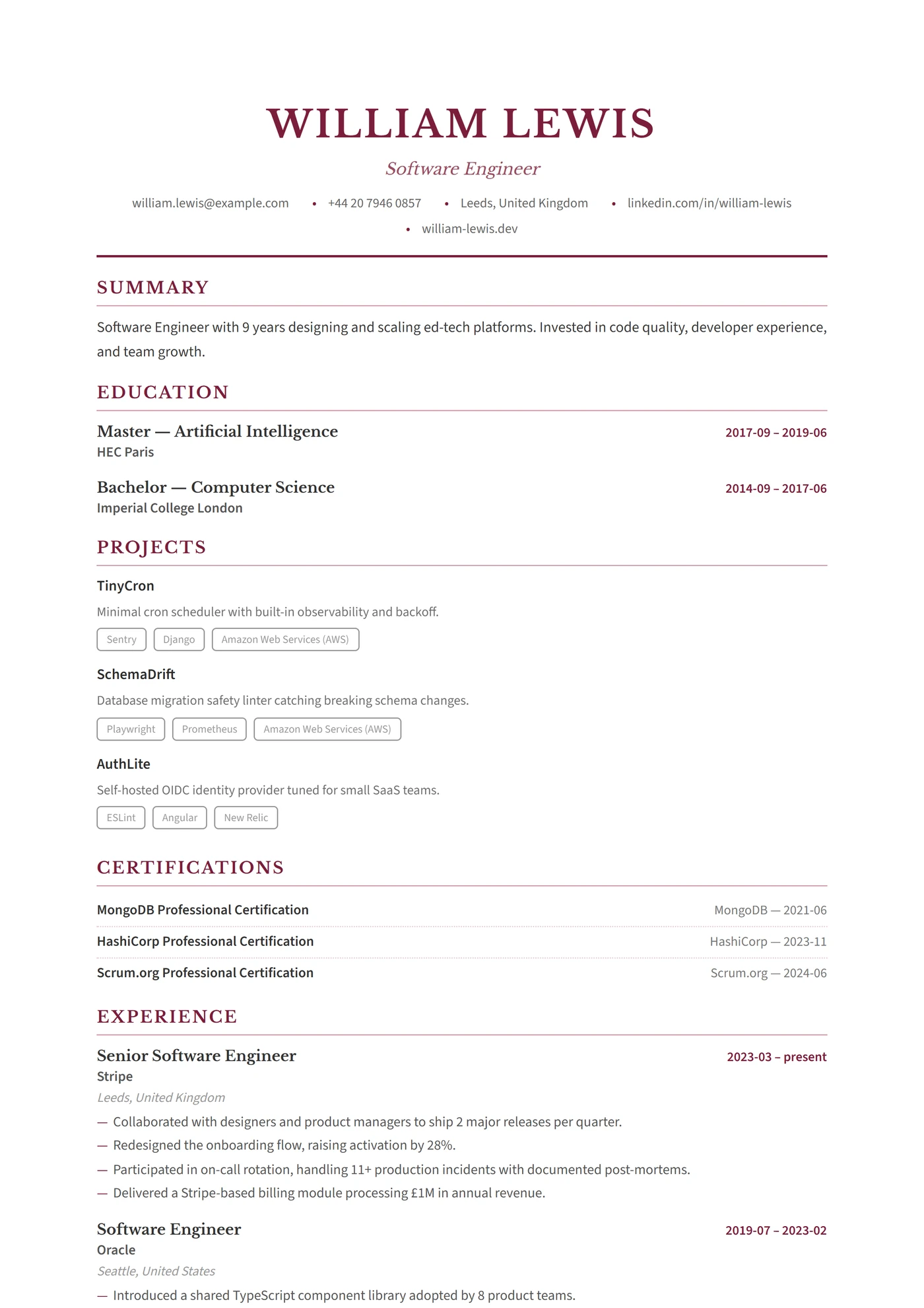 Droit & Études Juridiques — Modèles de CV