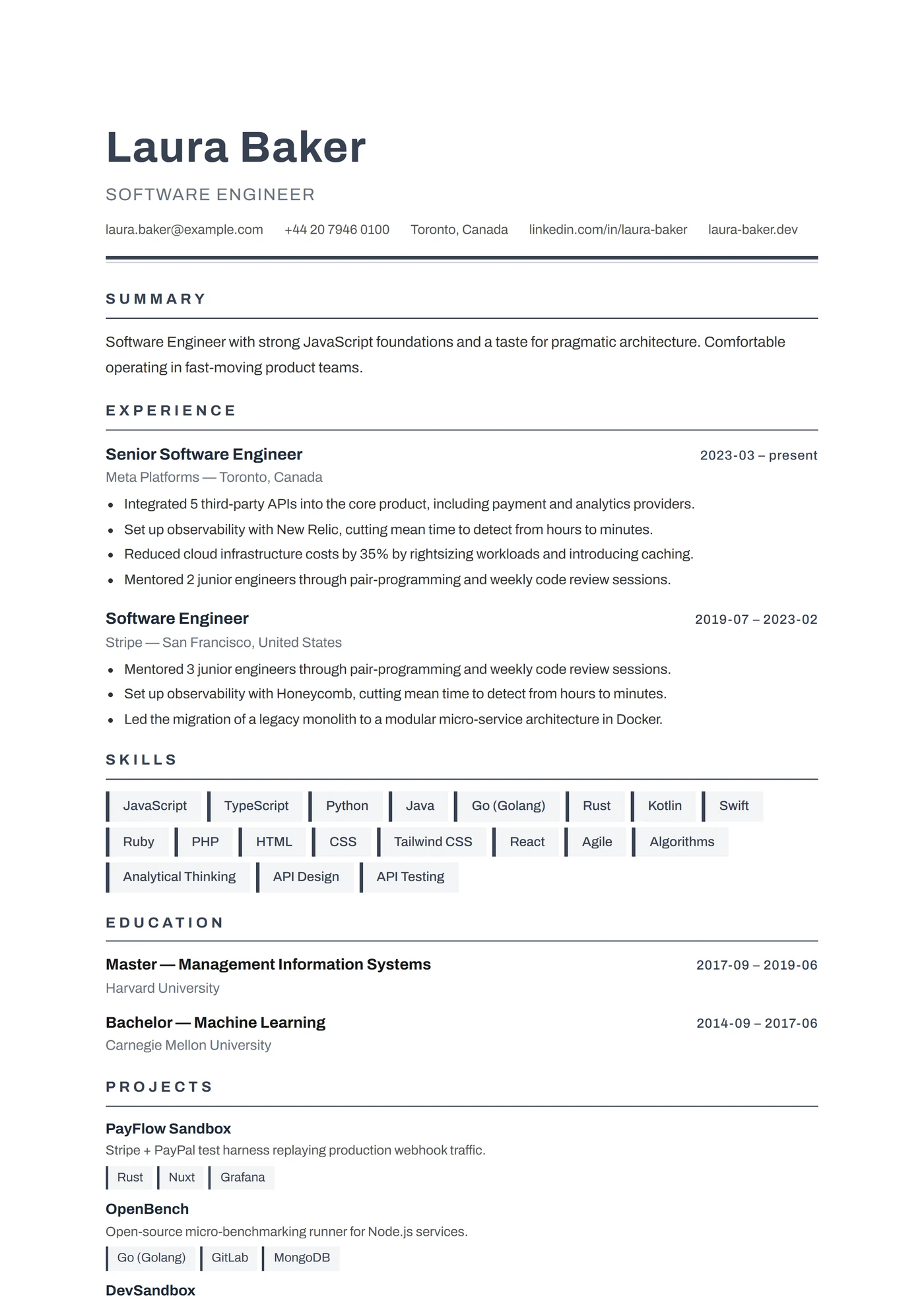 ATS Architecte — Modèles de CV
