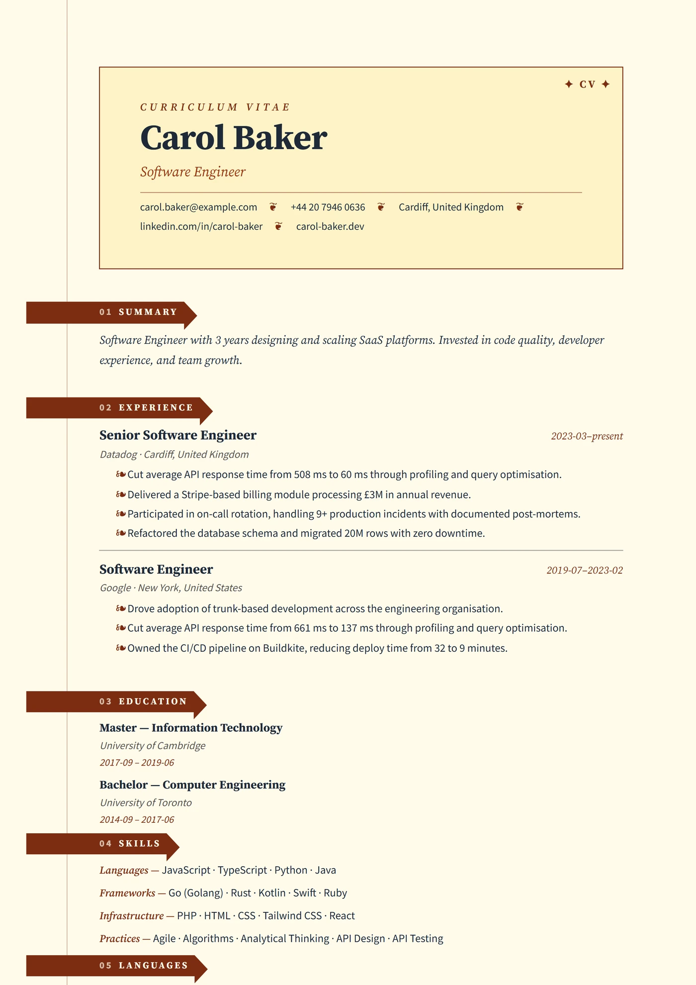 ATS Onglets — Modèles de CV