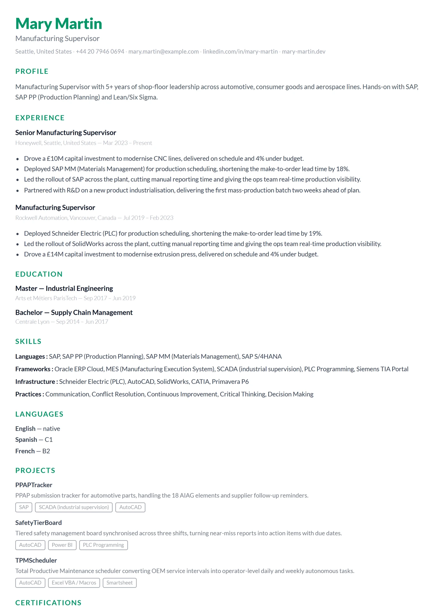 ATS Clean Slate — CV templates