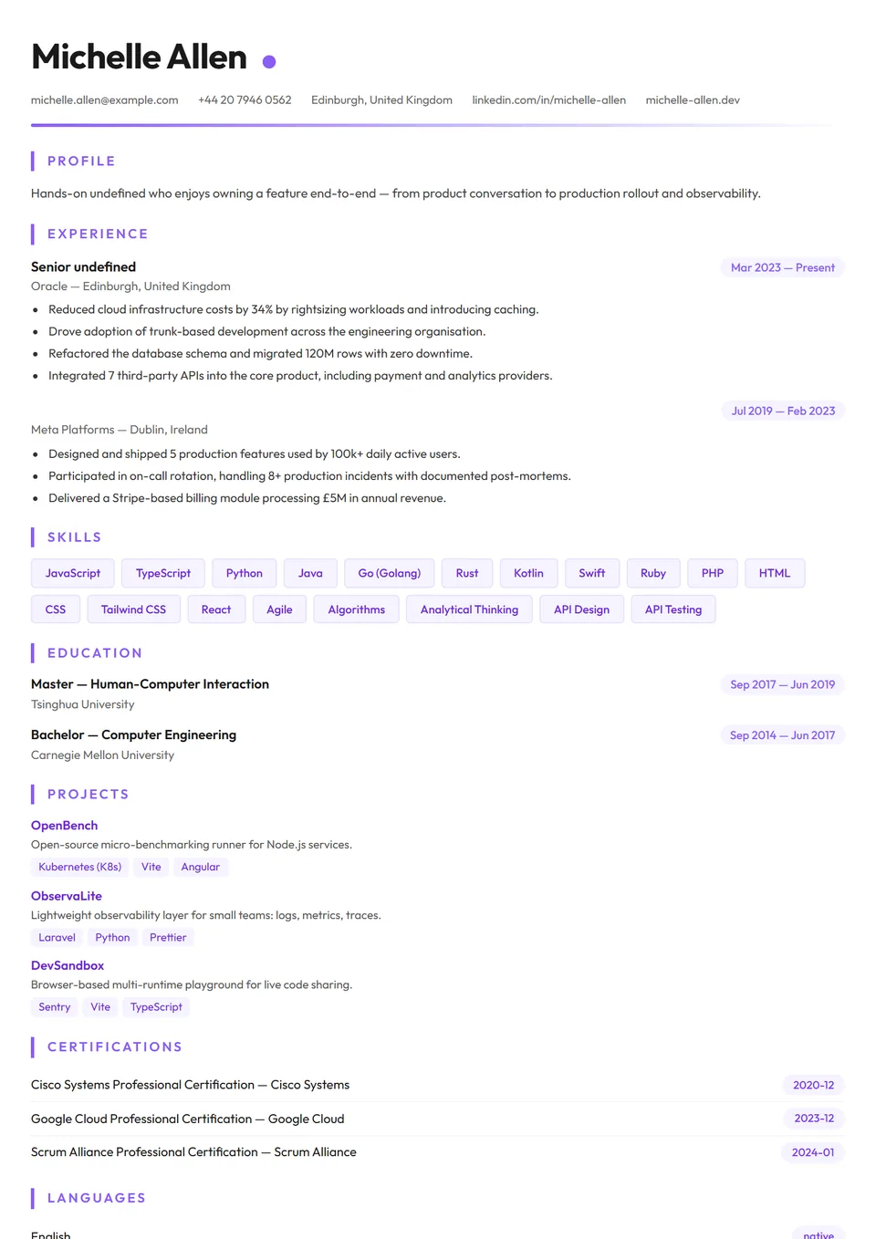 ATS Designer — Modelos de currículo