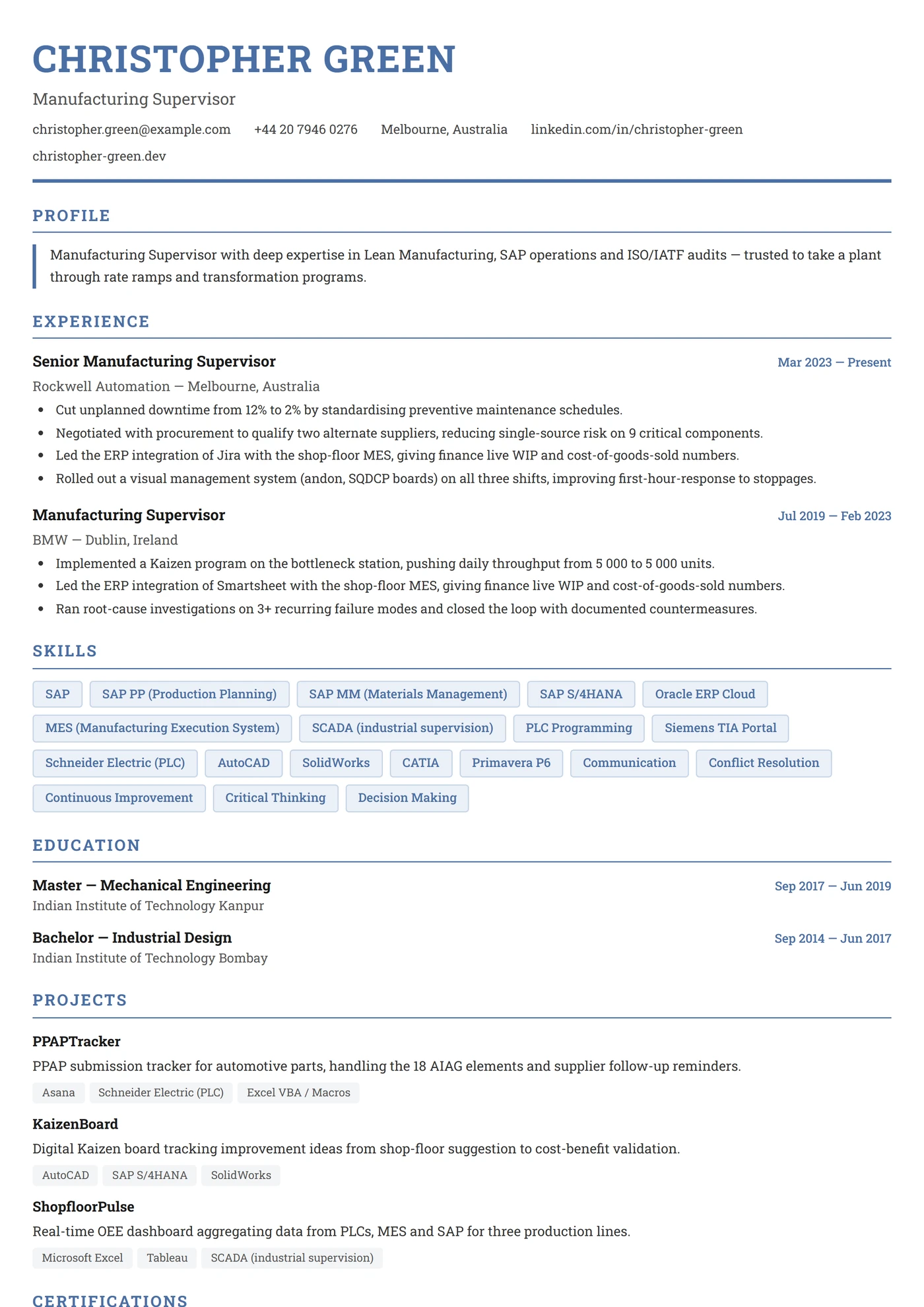 ATS Engineer — Plantillas de CV