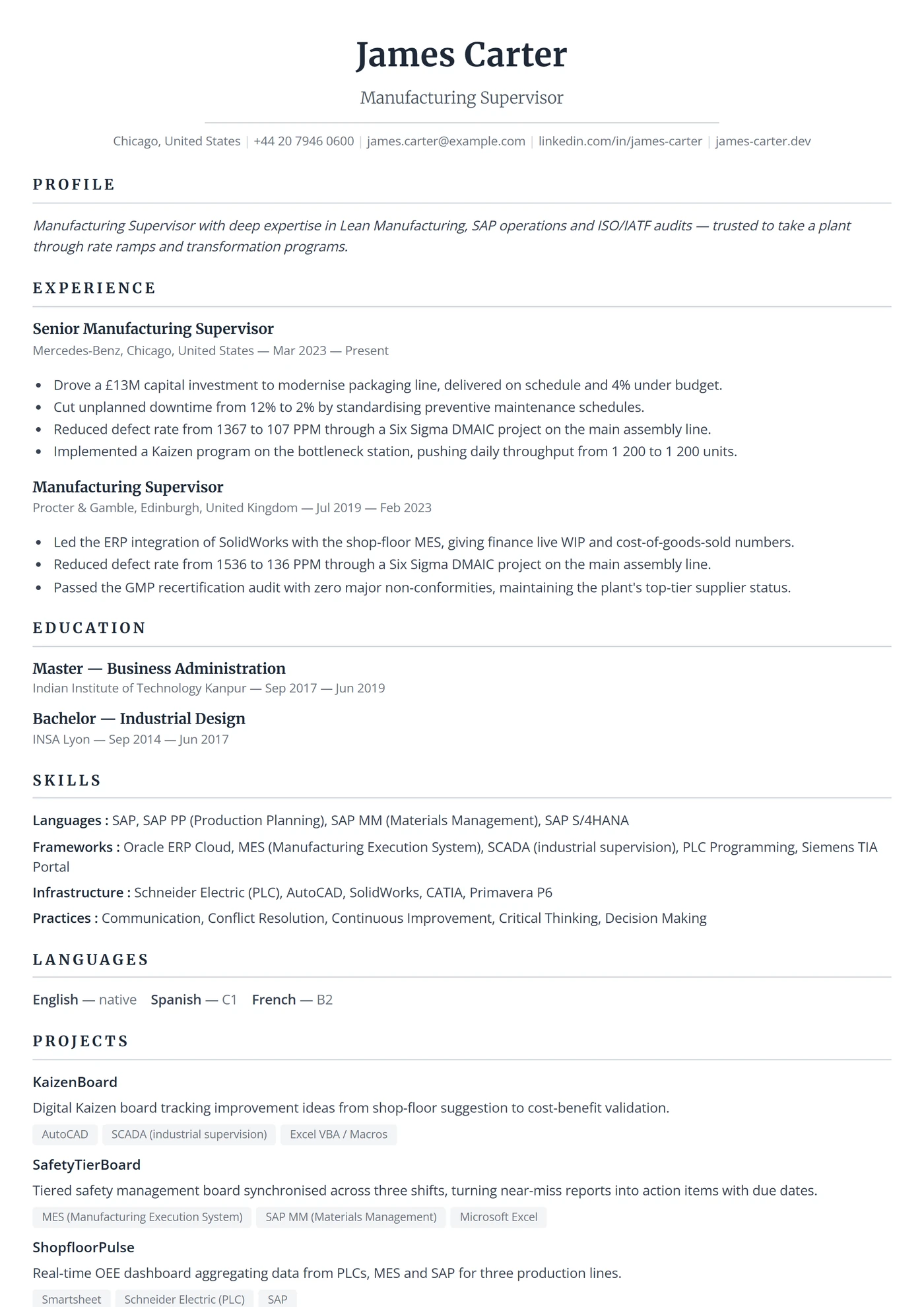 ATS Executive — Plantillas de CV