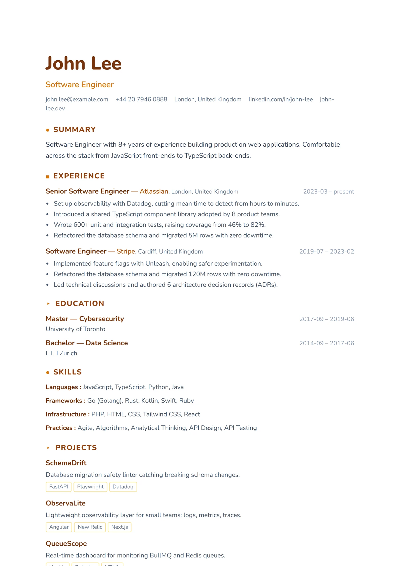 ATS Libellés Iconiques — Modèles de CV
