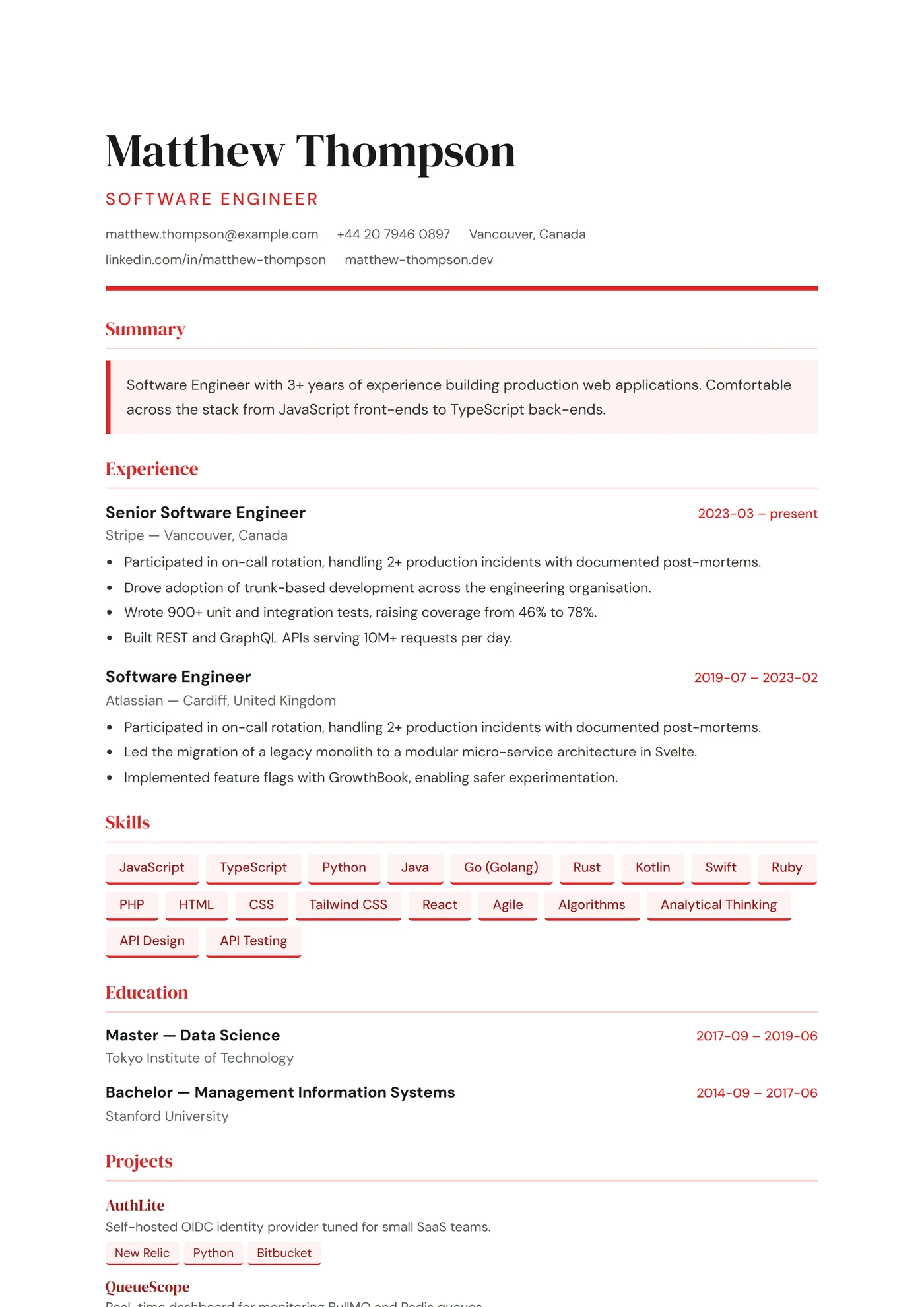 ATS Journaliste — Modèles de CV