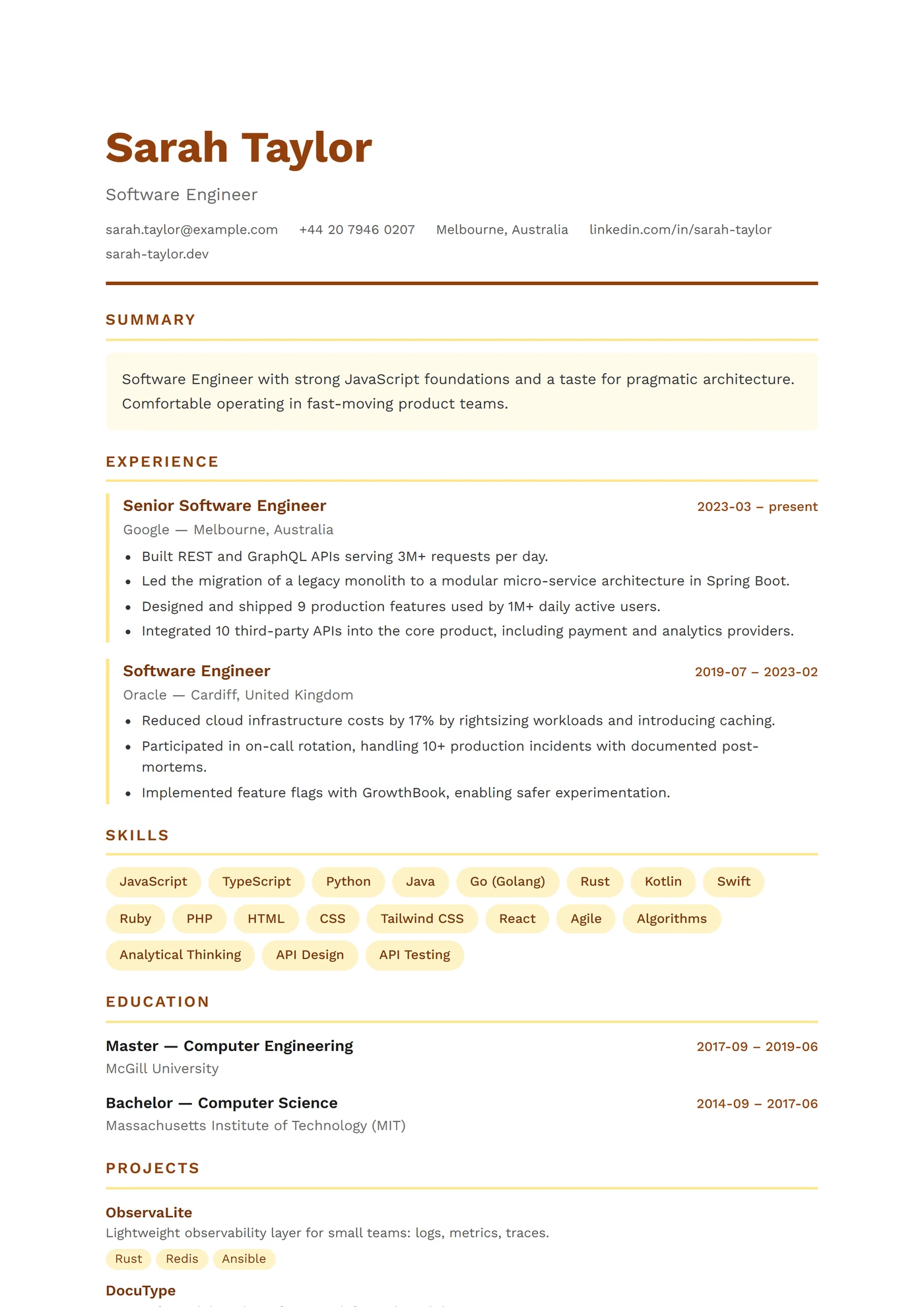 ATS Associatif — Modèles de CV