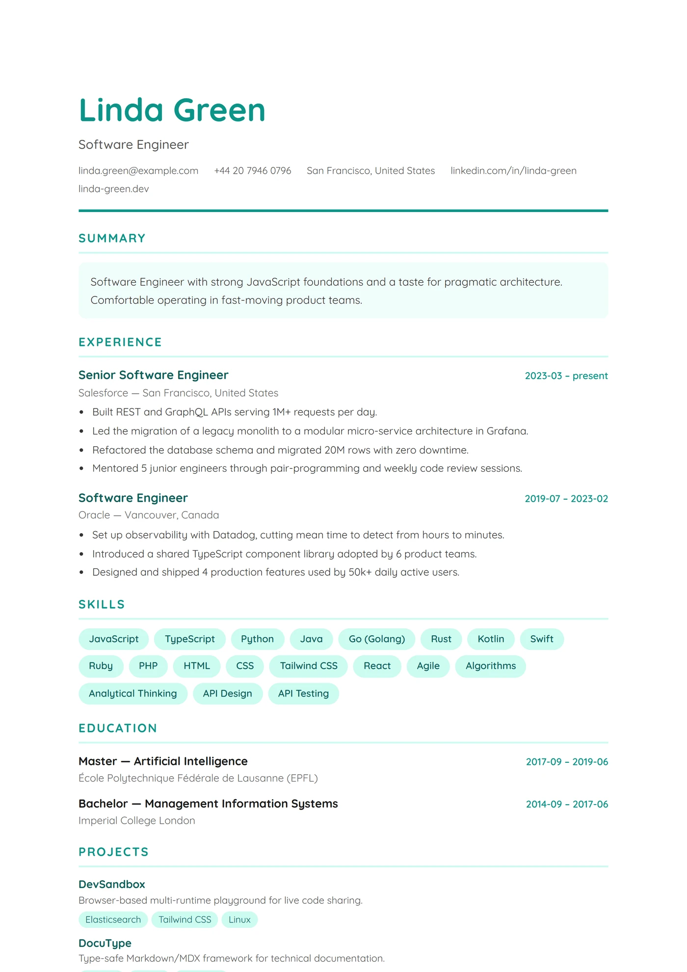 ATS Commerce — Modèles de CV