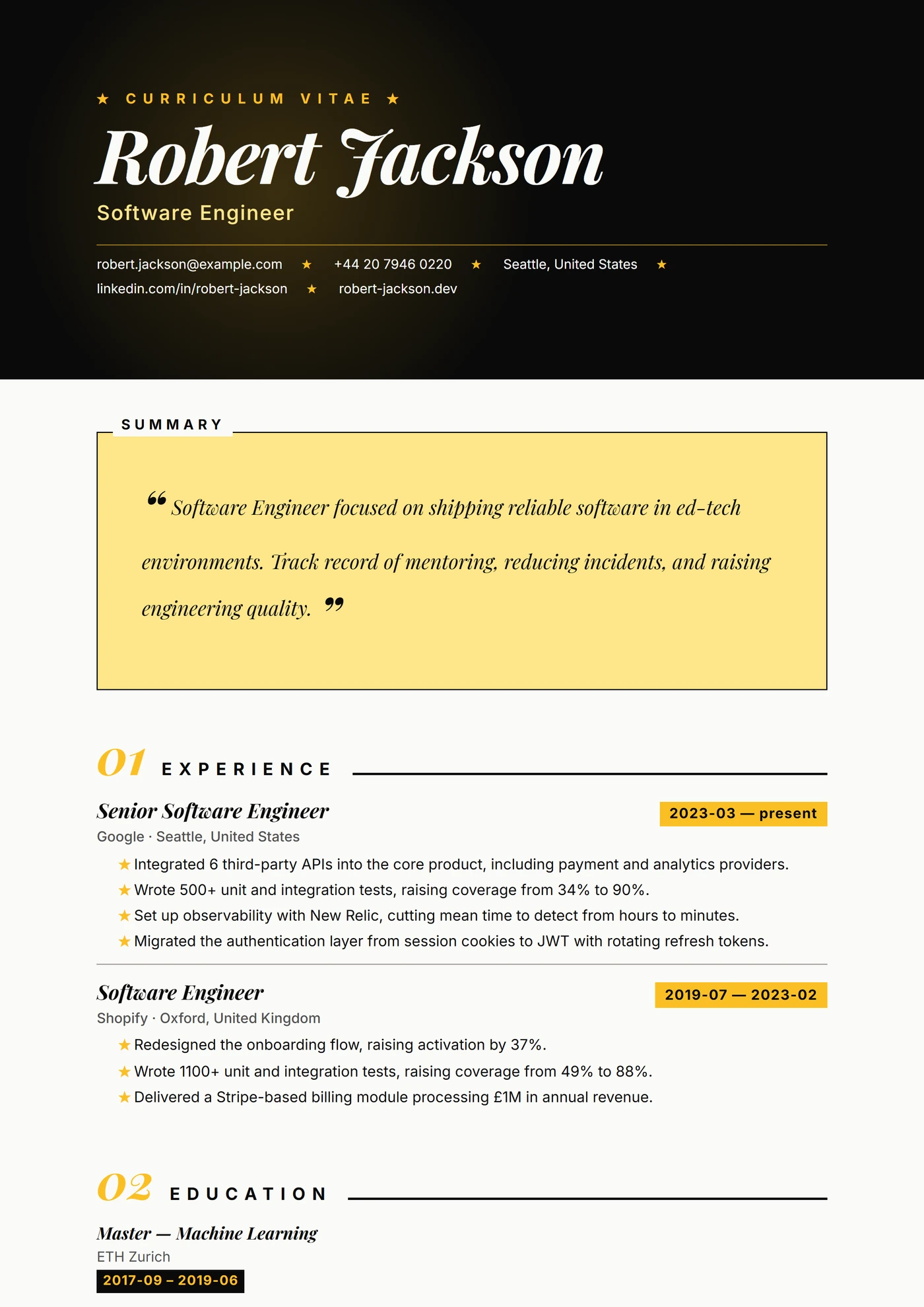 ATS Citation — Modèles de CV