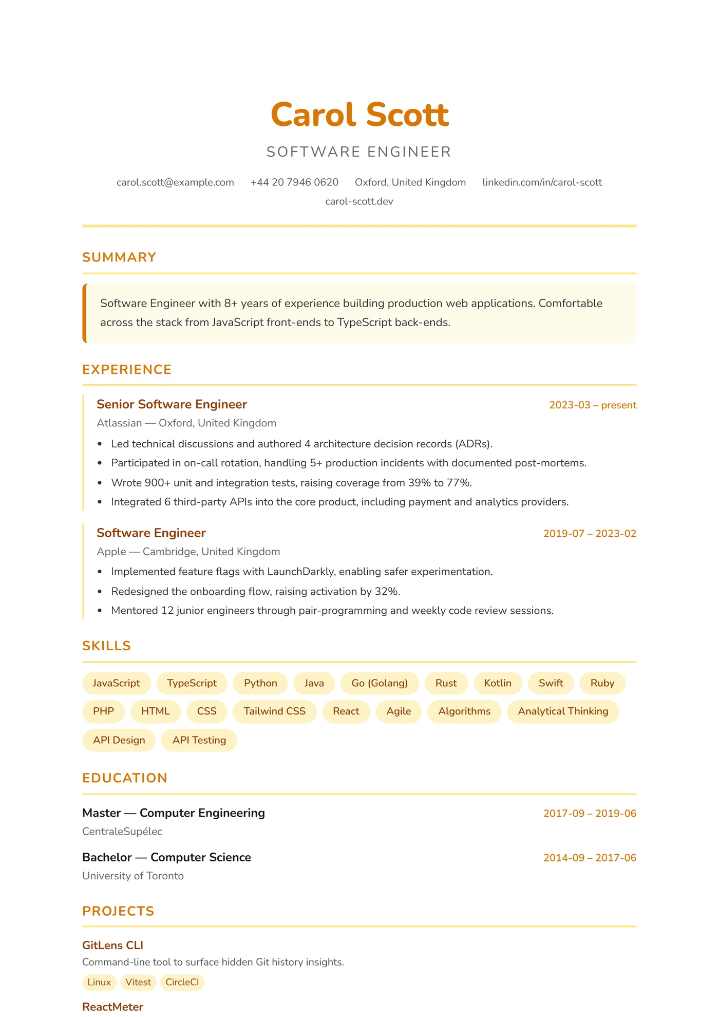 ATS Enseignant — Modèles de CV