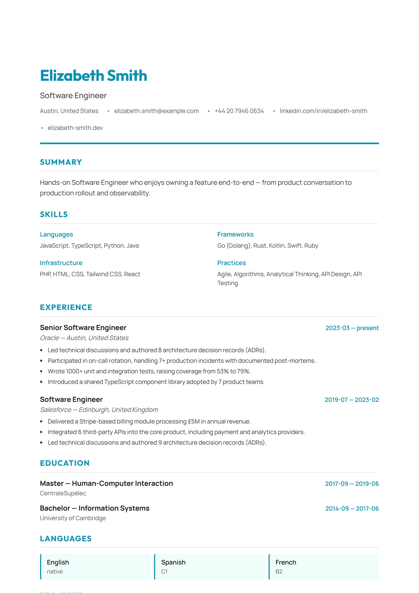 Australie Moderne — Modèles de CV