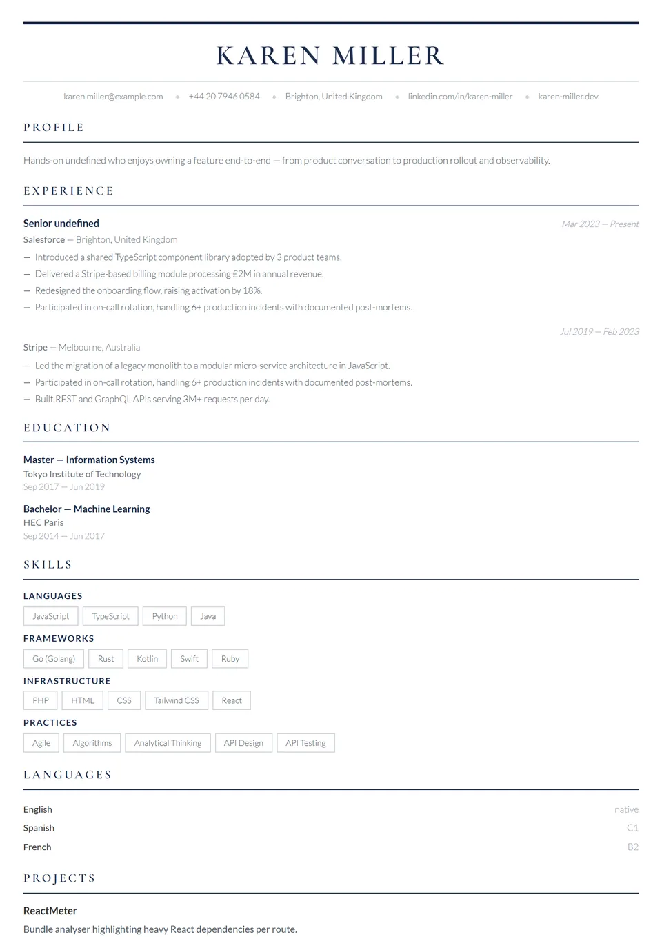 Corporate — Modelos de currículo