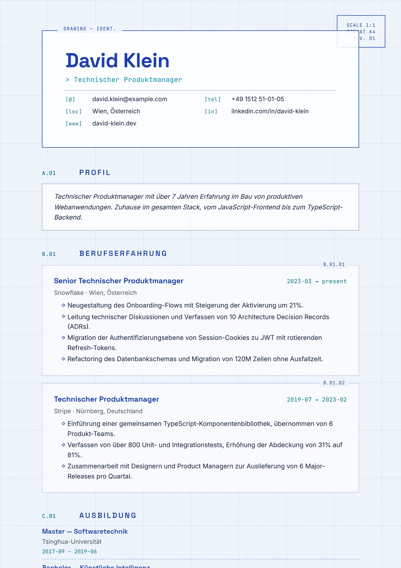 ATS Bauplan — Lebenslauf-Vorlagen