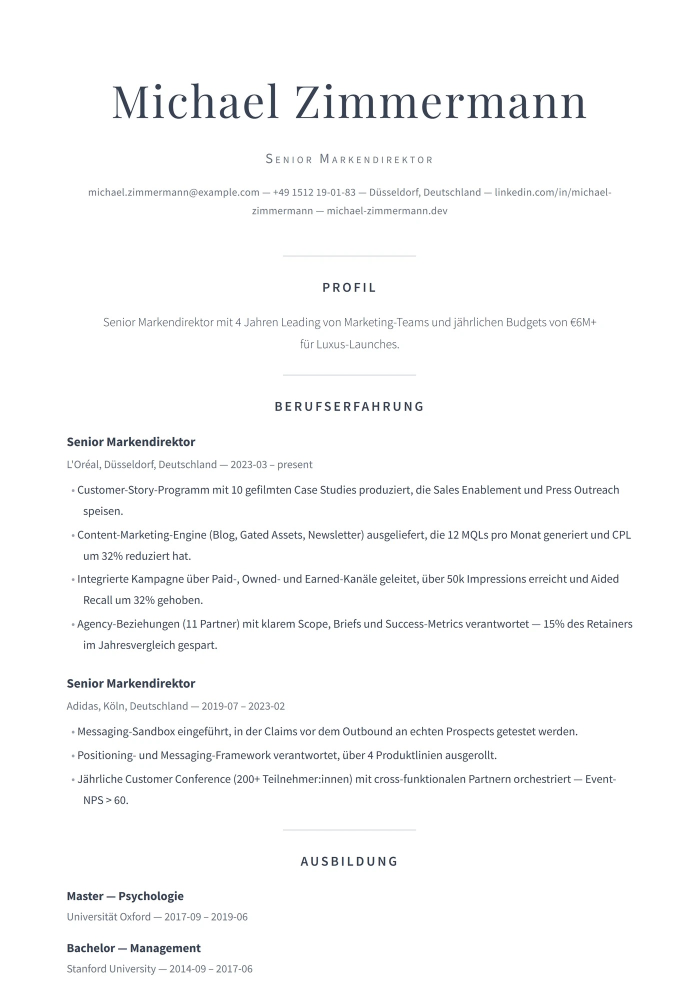 ATS Editorial — Lebenslauf-Vorlagen
