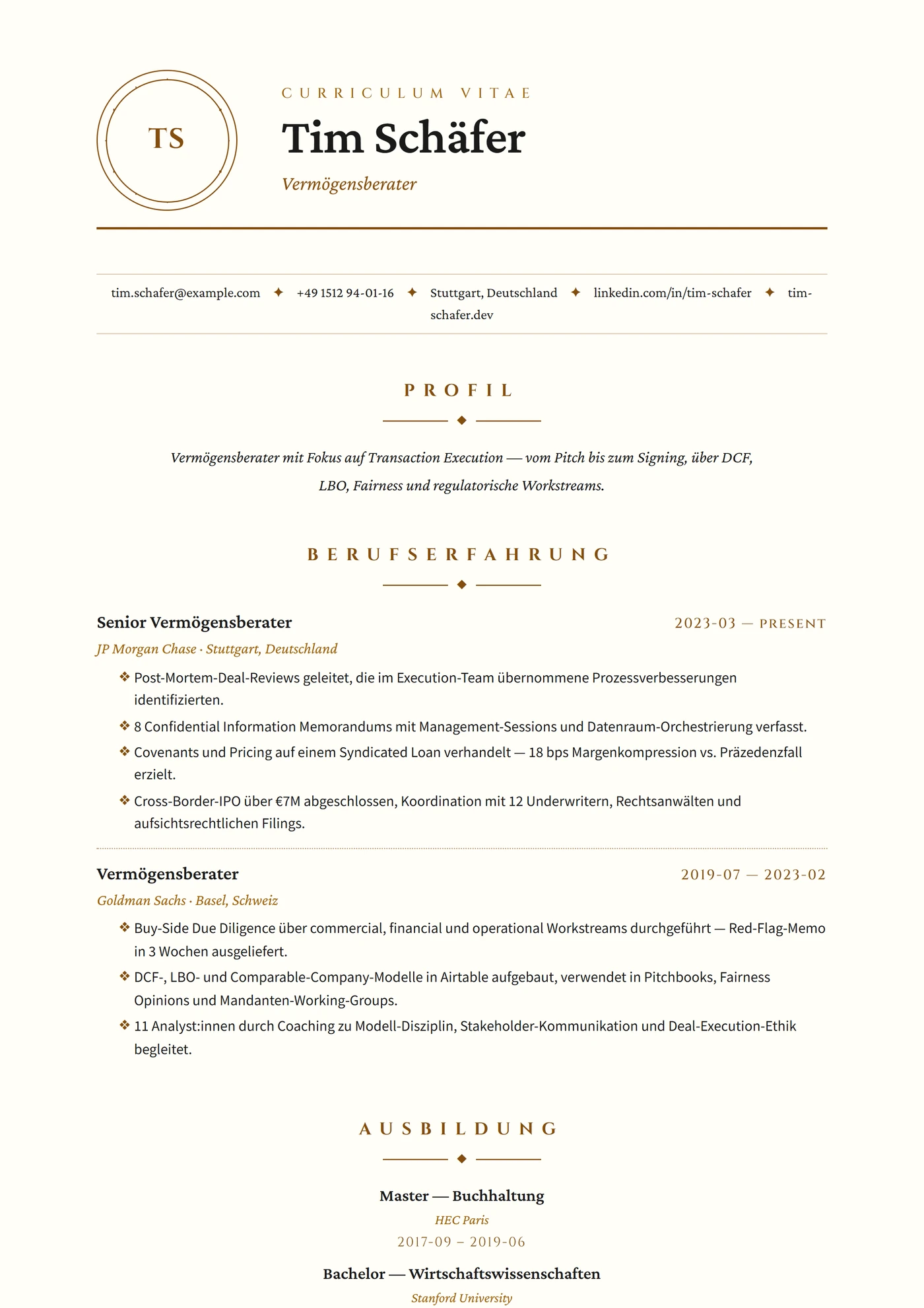 ATS Monogramm-Siegel — Lebenslauf-Vorlagen