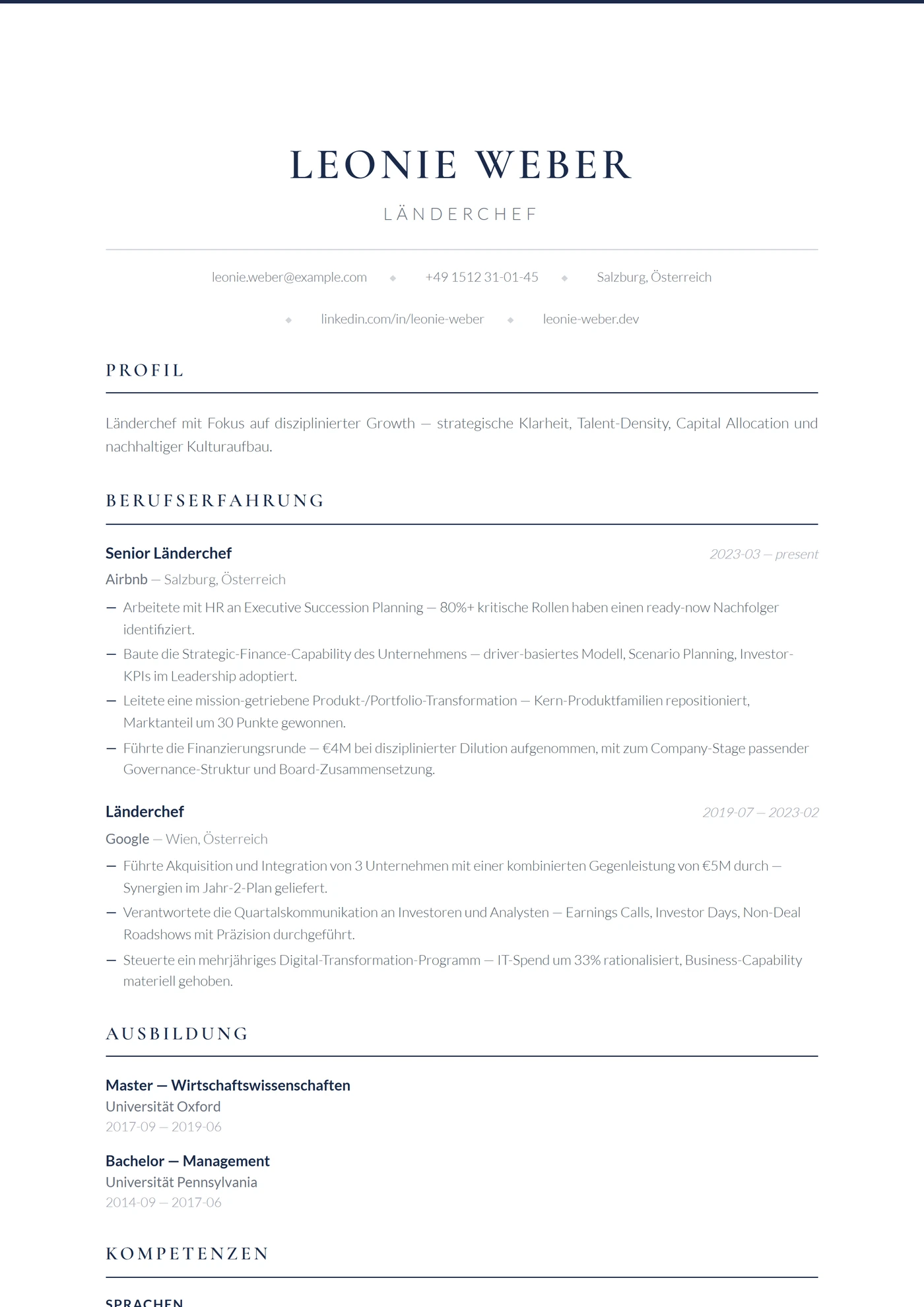 Corporate — Lebenslauf-Vorlagen