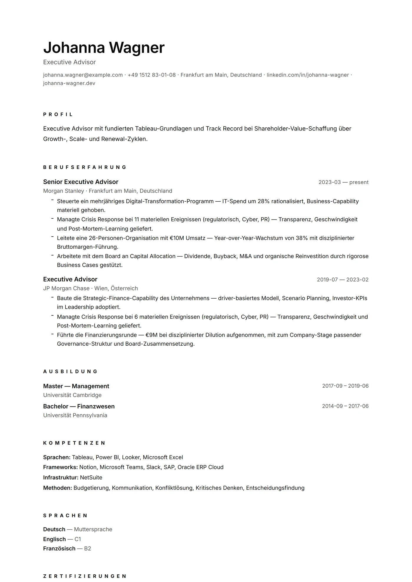 Minimal Mikrotypo — Lebenslauf-Vorlagen