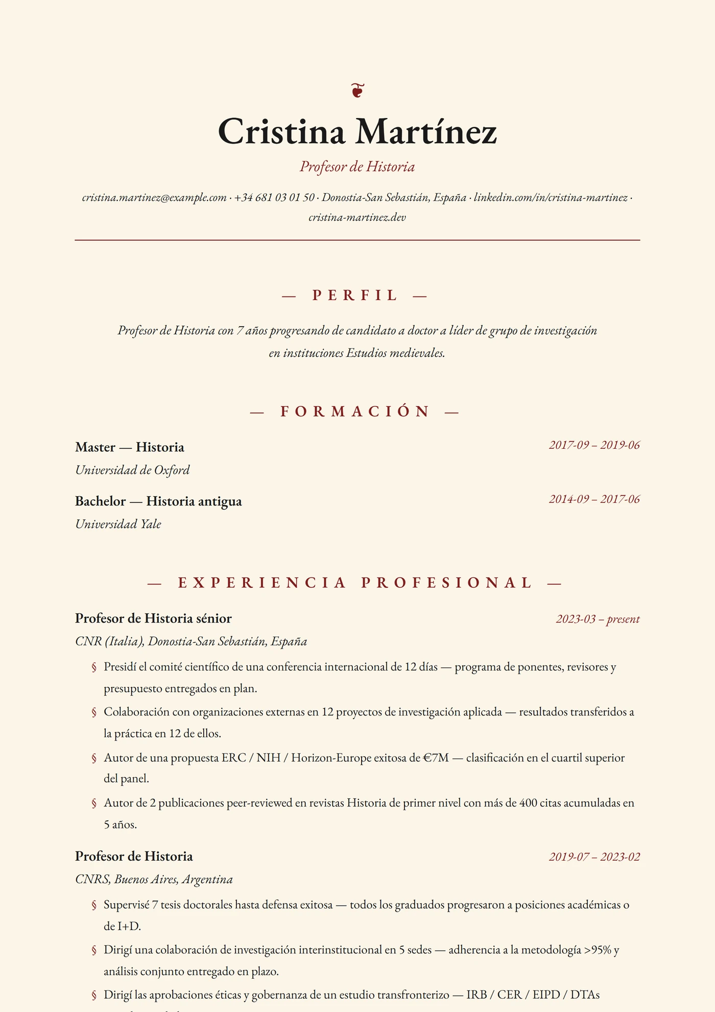 Historia — Plantillas de CV