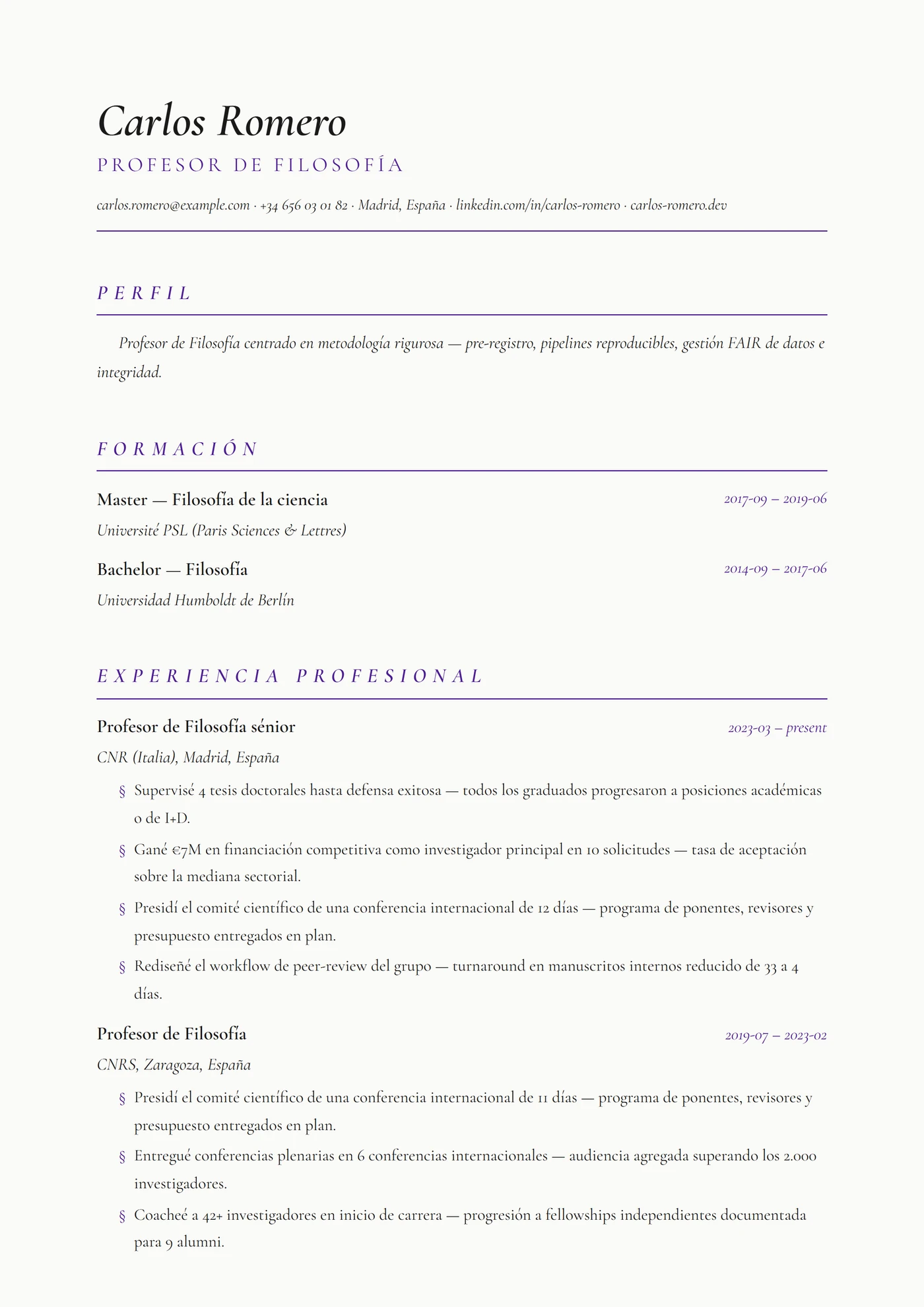 Filosofía — Plantillas de CV