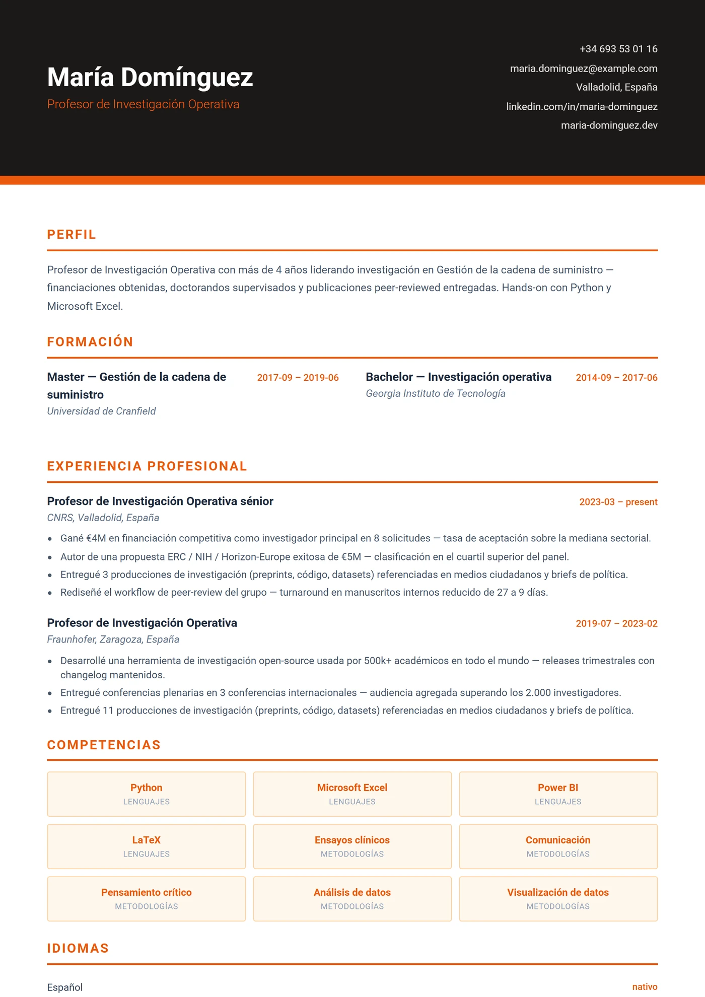 Supply Chain y Logística — Plantillas de CV