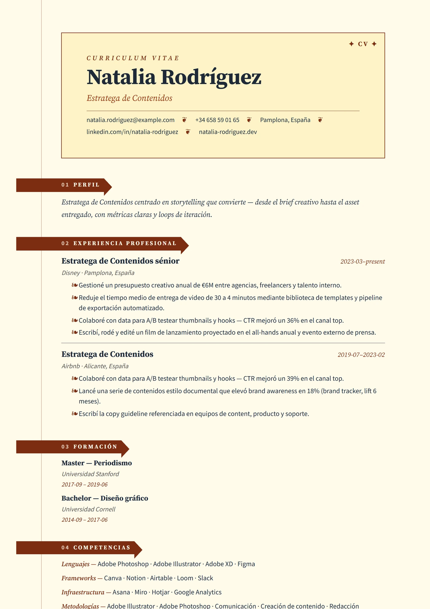 ATS Pestañas — Plantillas de CV