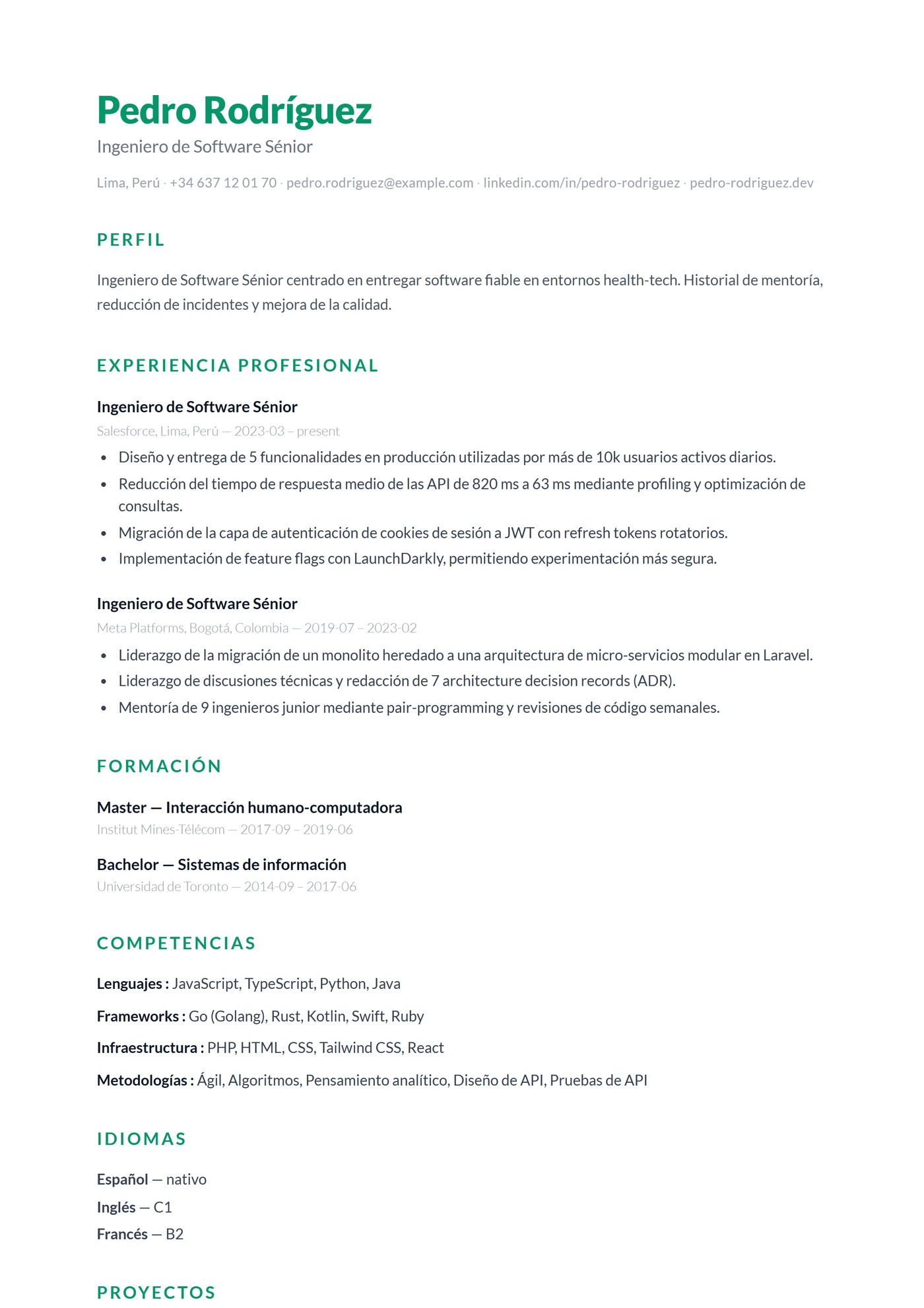 ATS Pulcro — Plantillas de CV