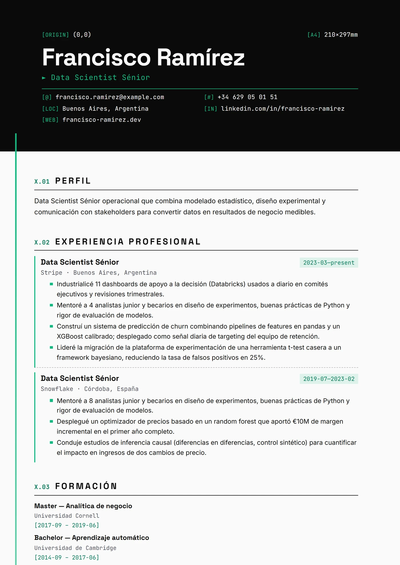 ATS Eje Cartesiano — Plantillas de CV