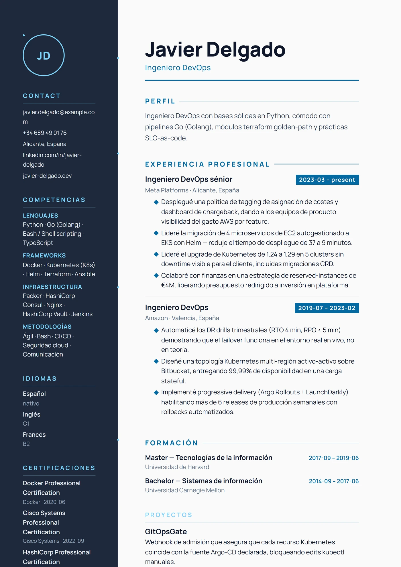 ATS Doble Columna — Plantillas de CV
