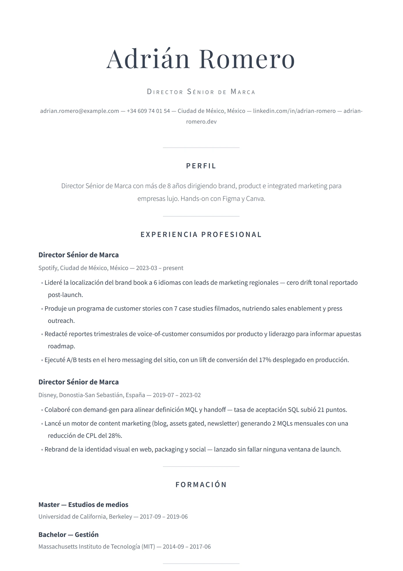 ATS Editorial — Plantillas de CV