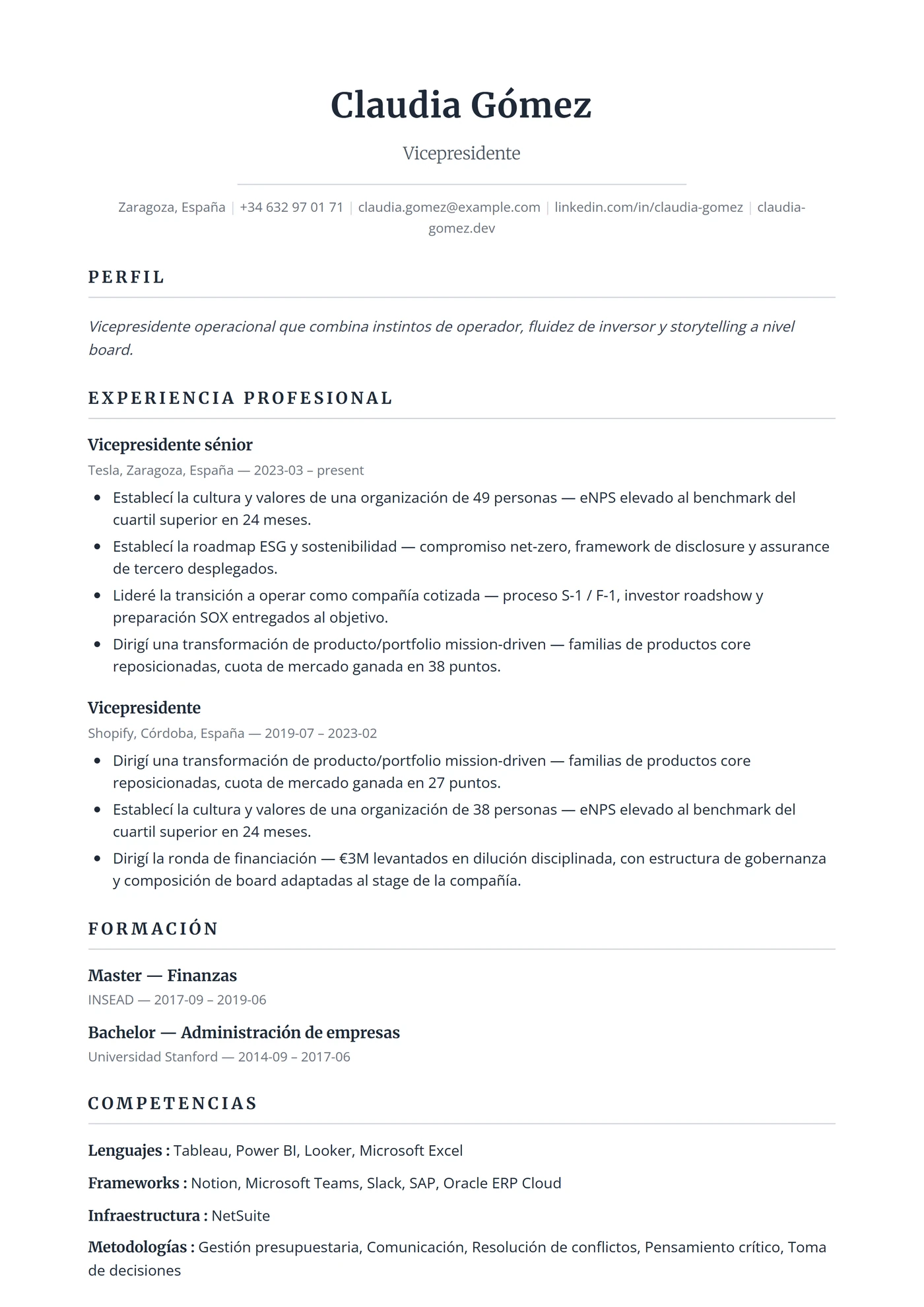 ATS Ejecutivo — Plantillas de CV