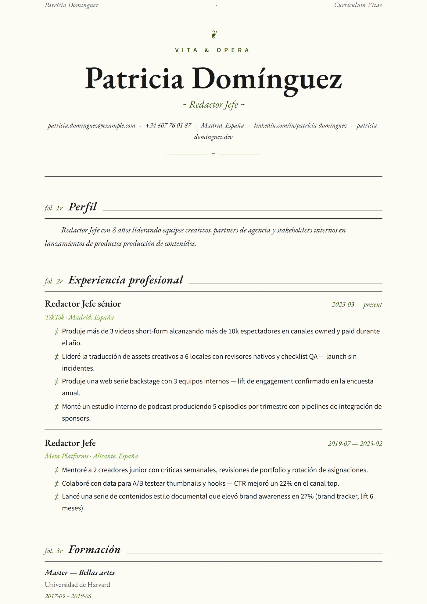 ATS Folio — Plantillas de CV