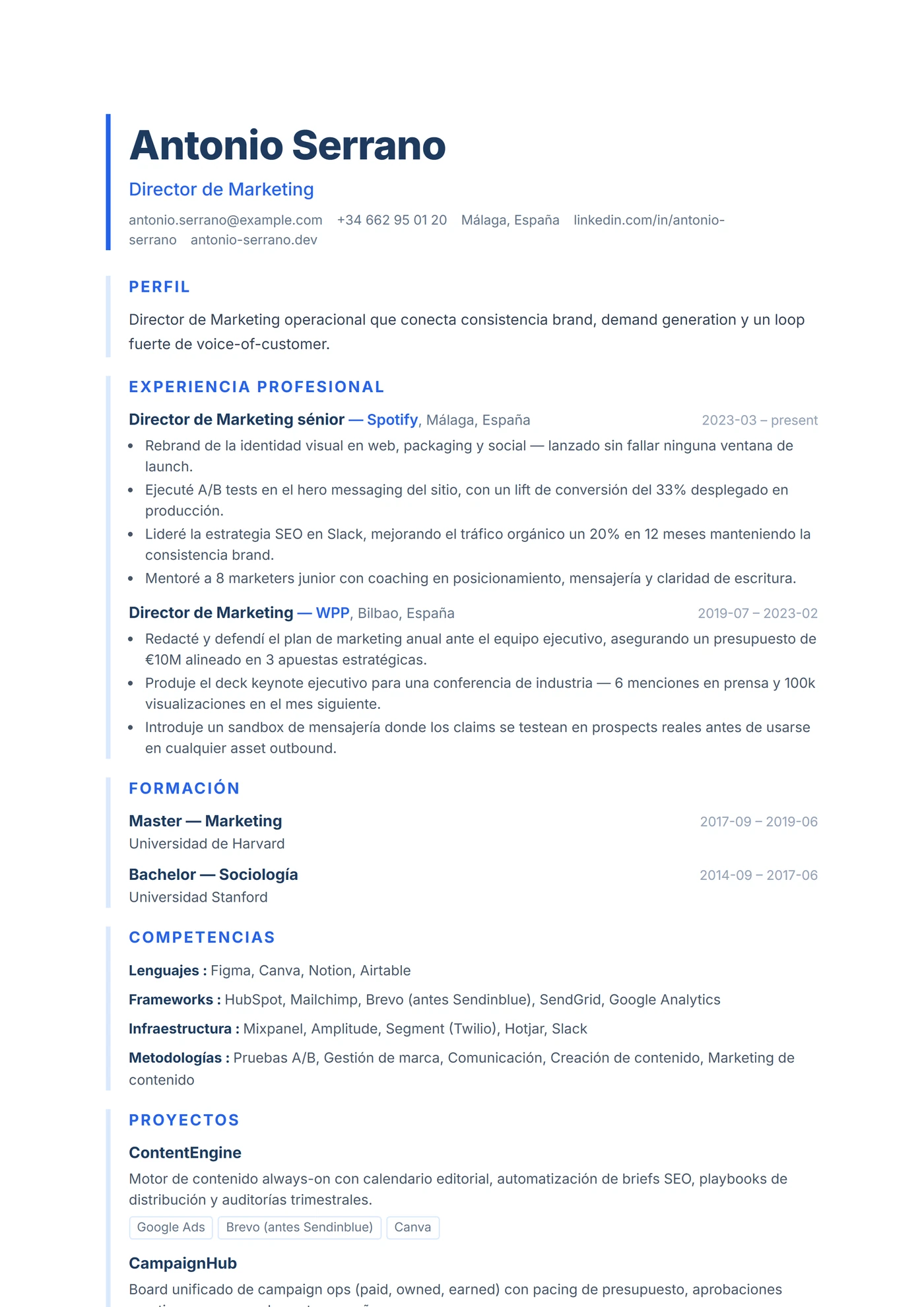 ATS Filete Izquierdo — Plantillas de CV
