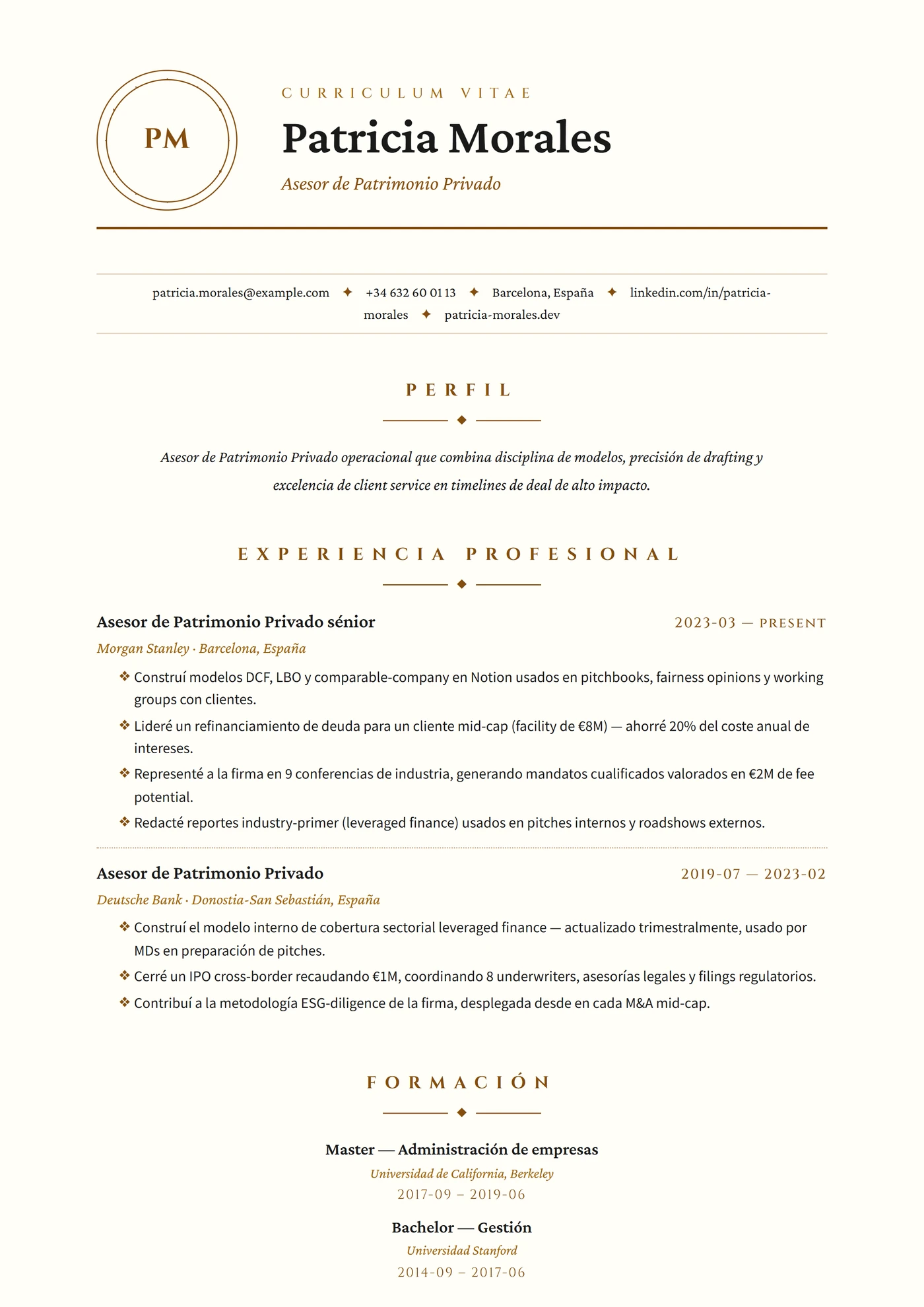 ATS Monograma — Plantillas de CV