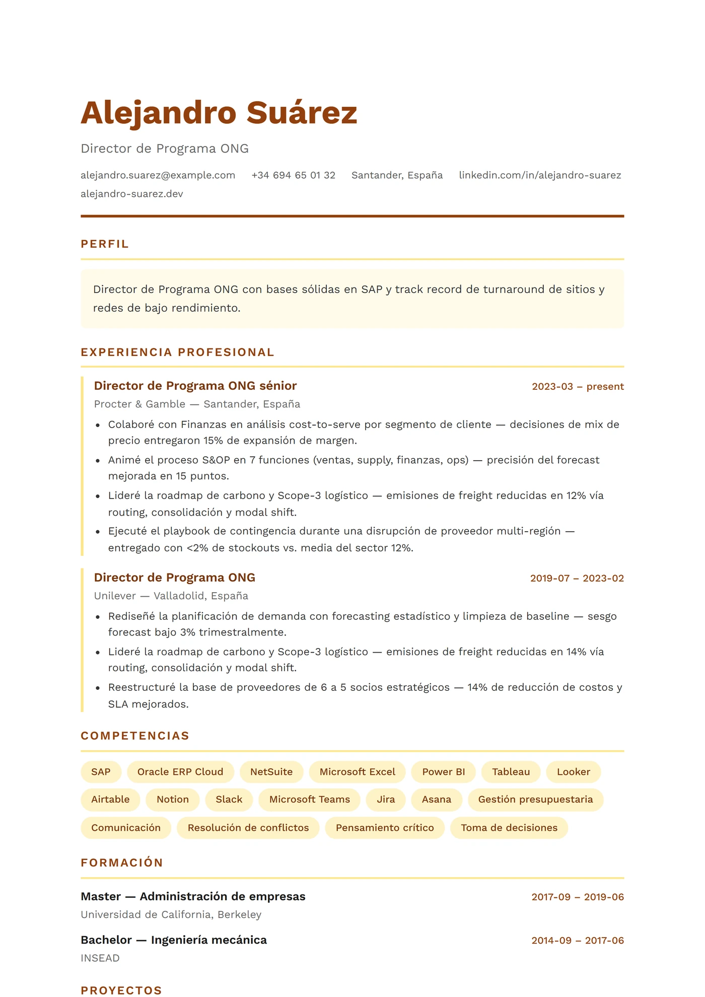 ATS Sin Ánimo de Lucro — Plantillas de CV
