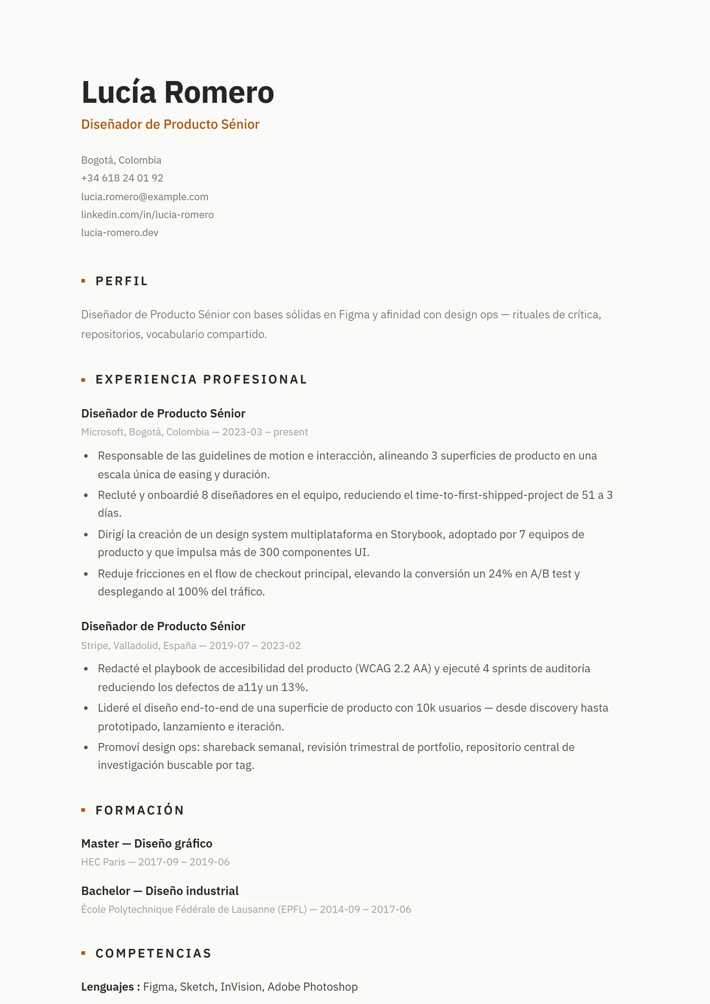 ATS Nórdico — Plantillas de CV