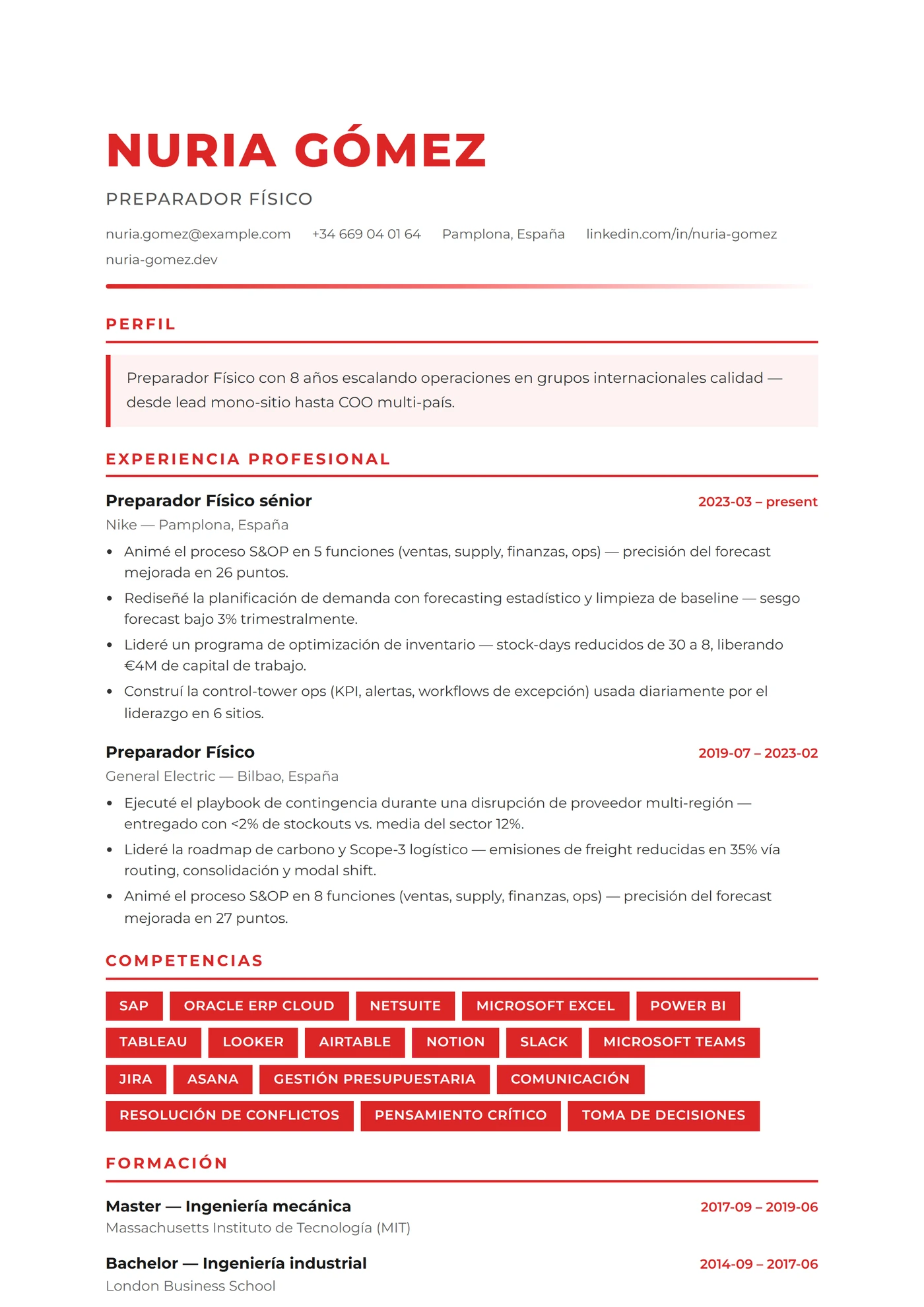 ATS Deporte — Plantillas de CV