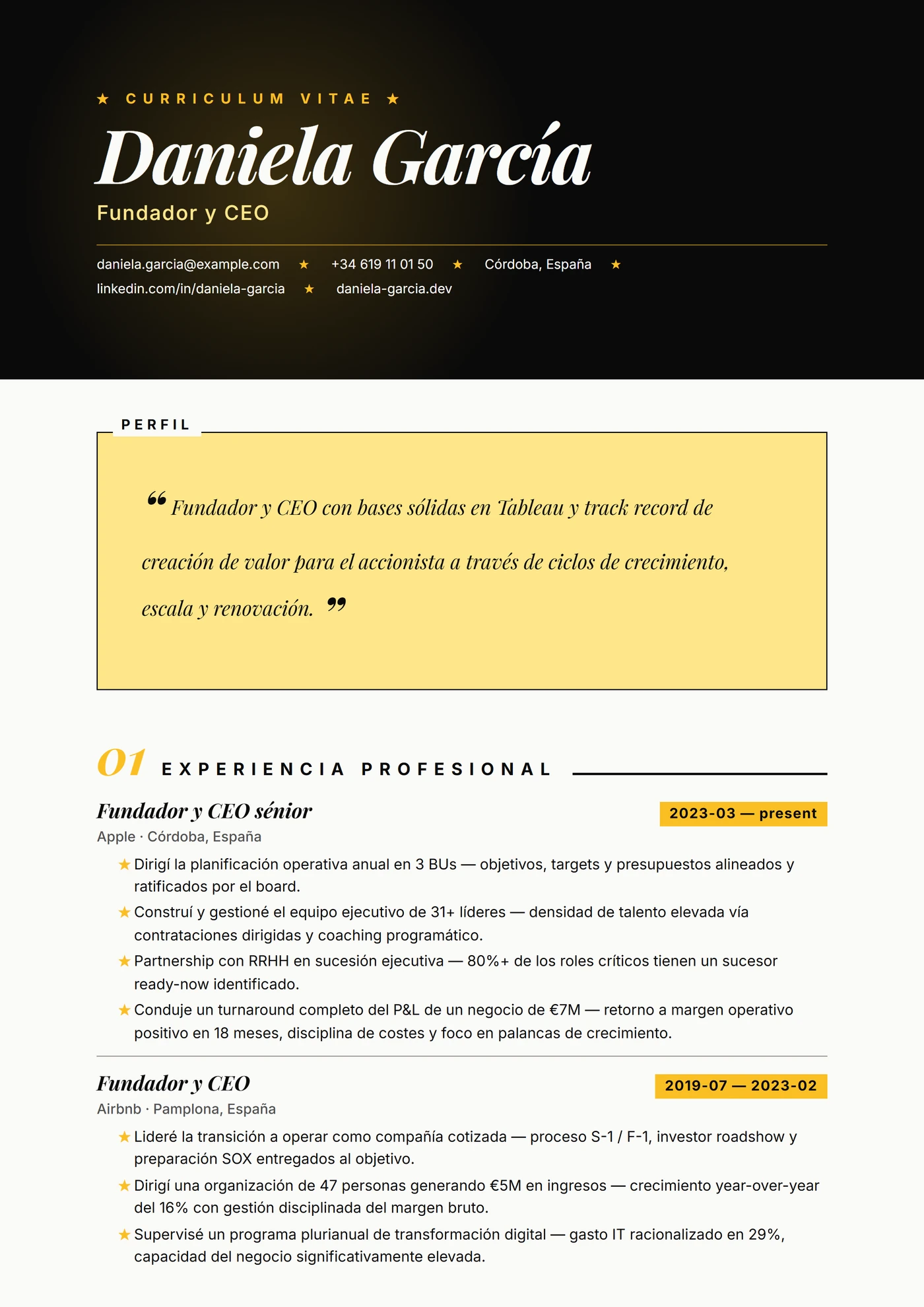 ATS Cita — Plantillas de CV