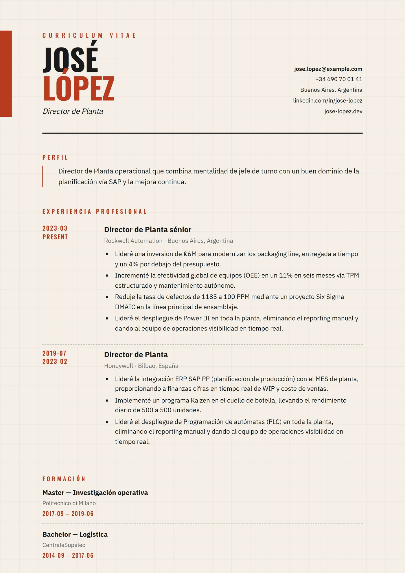 ATS Cuadrícula Stencil — Plantillas de CV