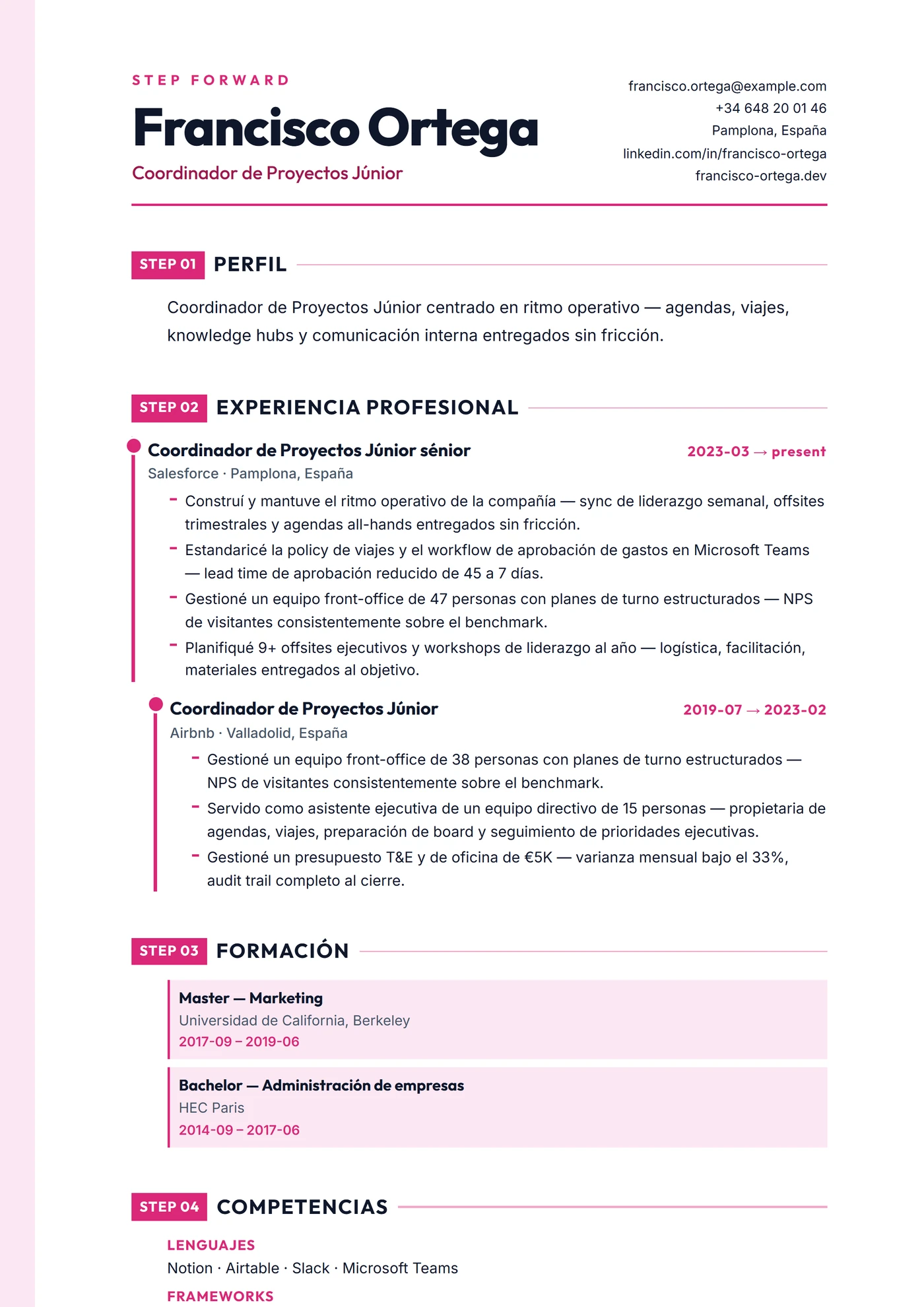 ATS Escalera — Plantillas de CV