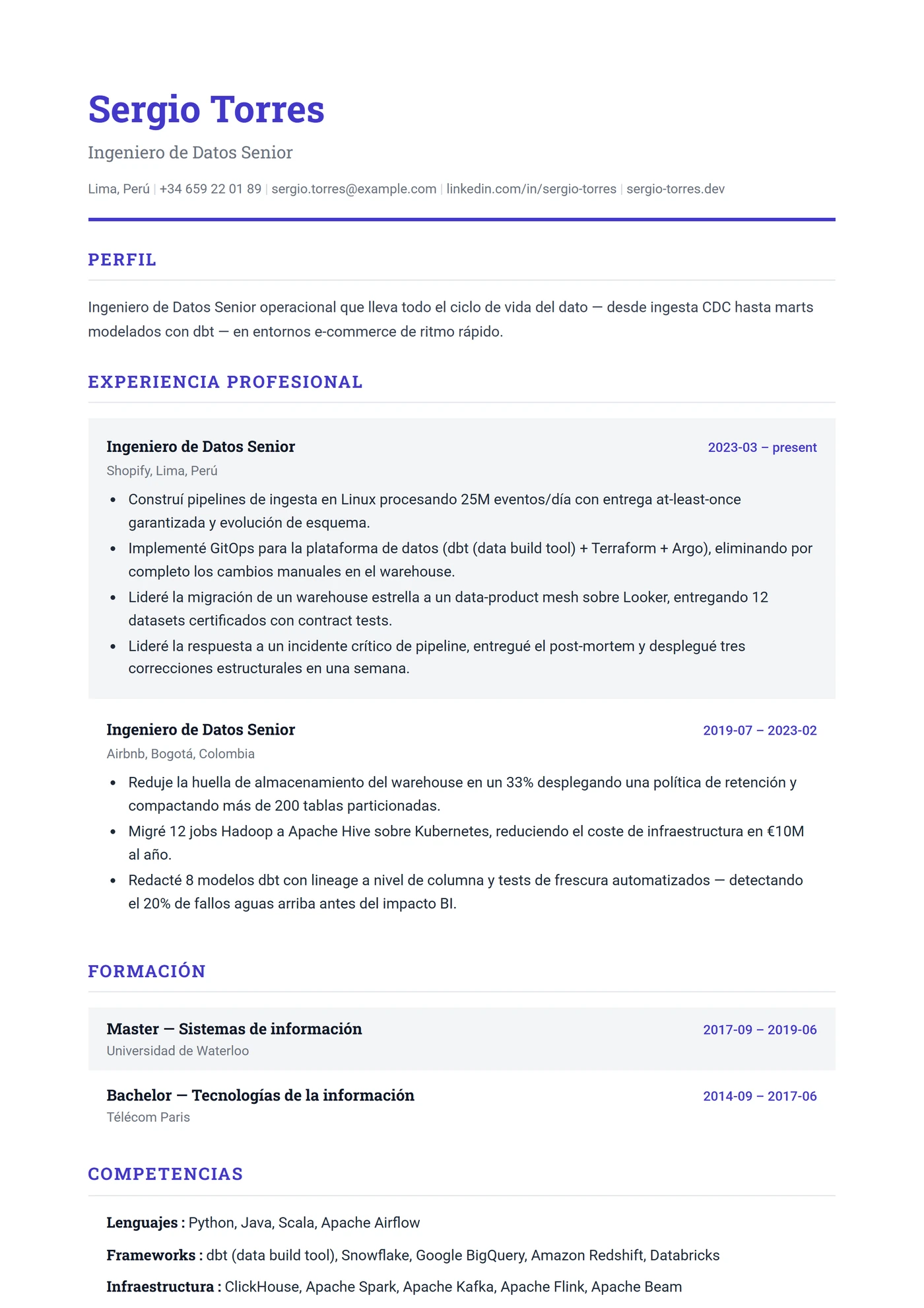 ATS Estructurado — Plantillas de CV