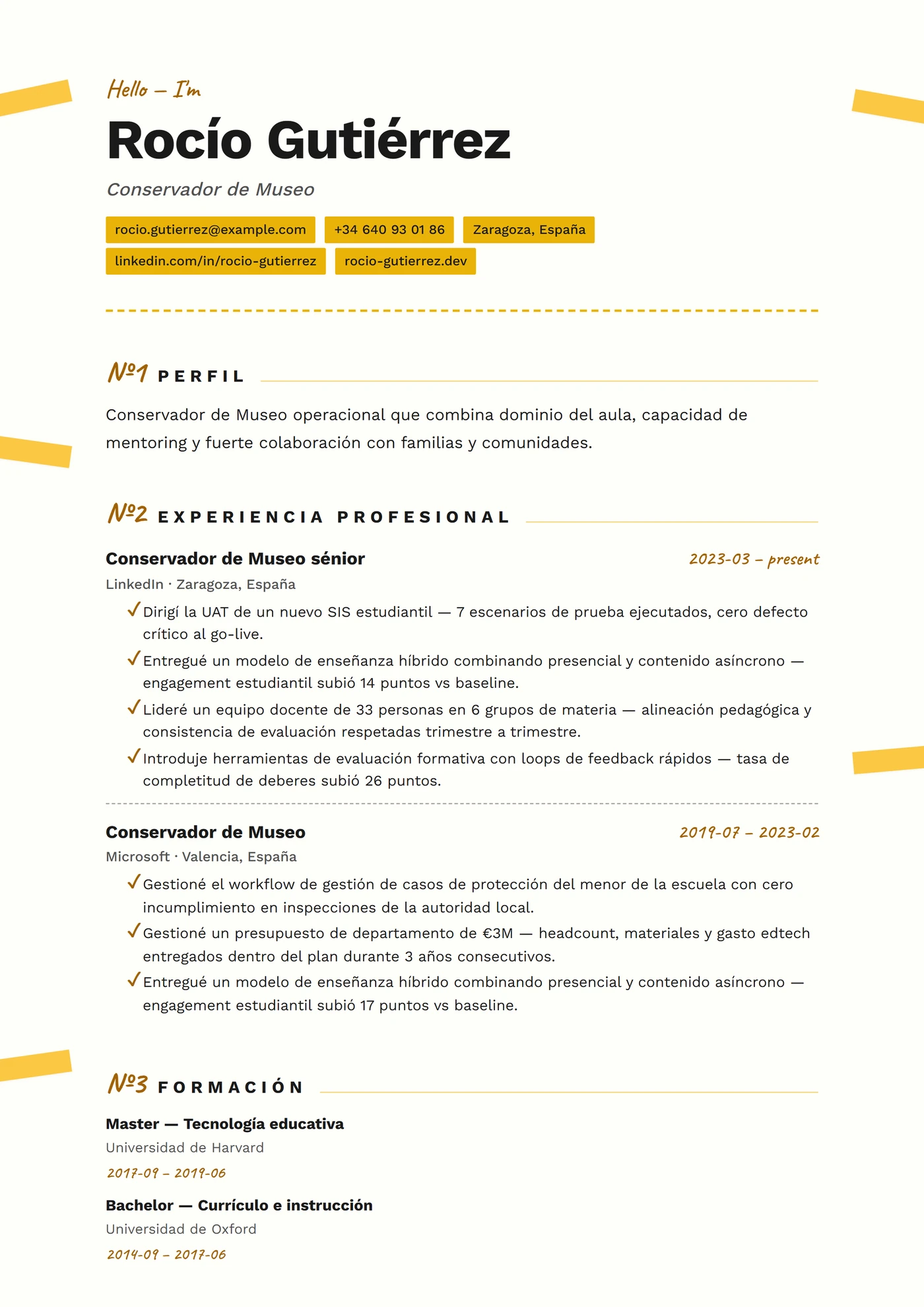 ATS Cinta Adhesiva — Plantillas de CV